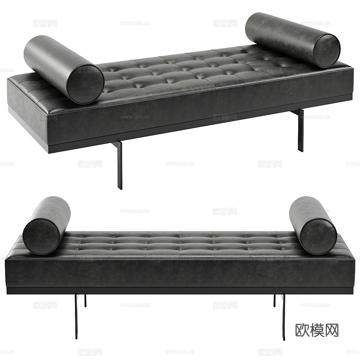 皮革长椅3d模型下载