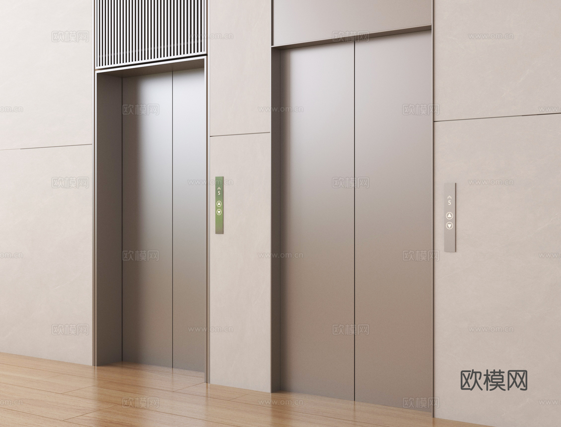 现代电梯 电梯间 升降梯 电梯按键su模型