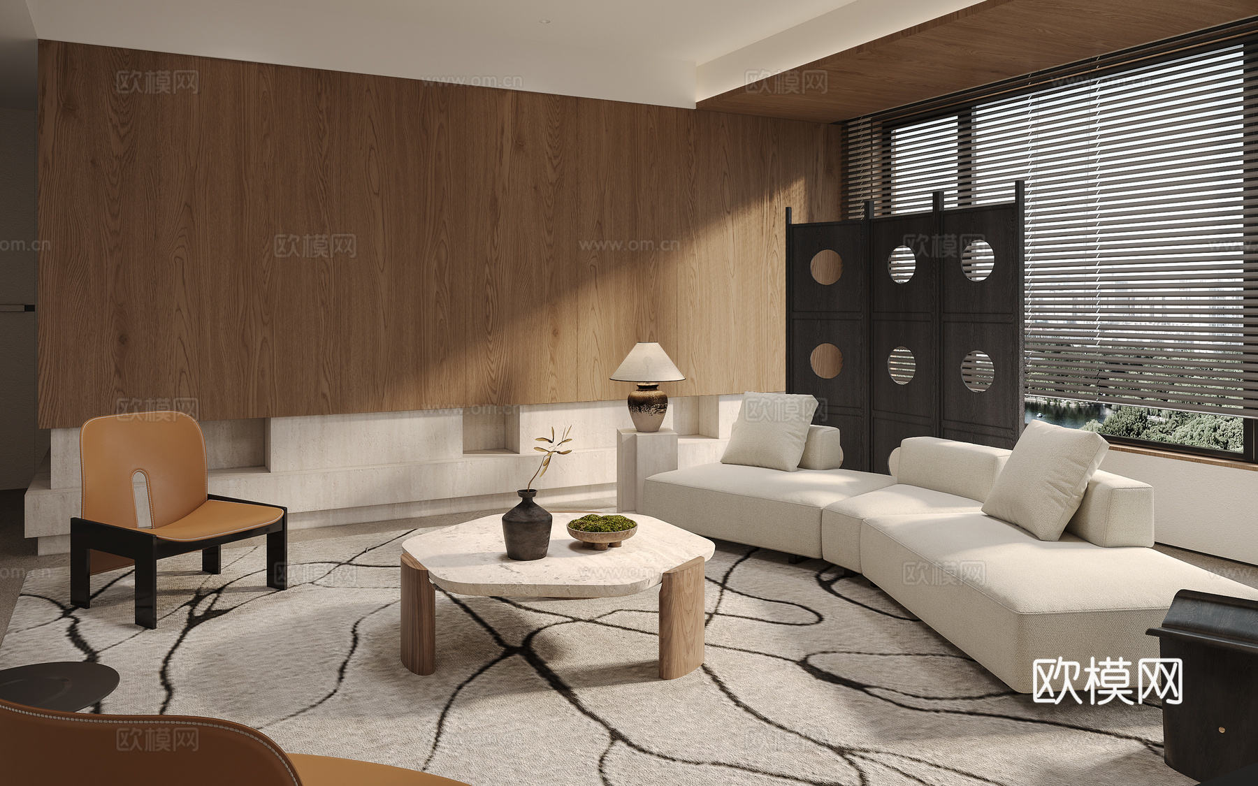 现代客餐厅3d模型下载（渲染图3）