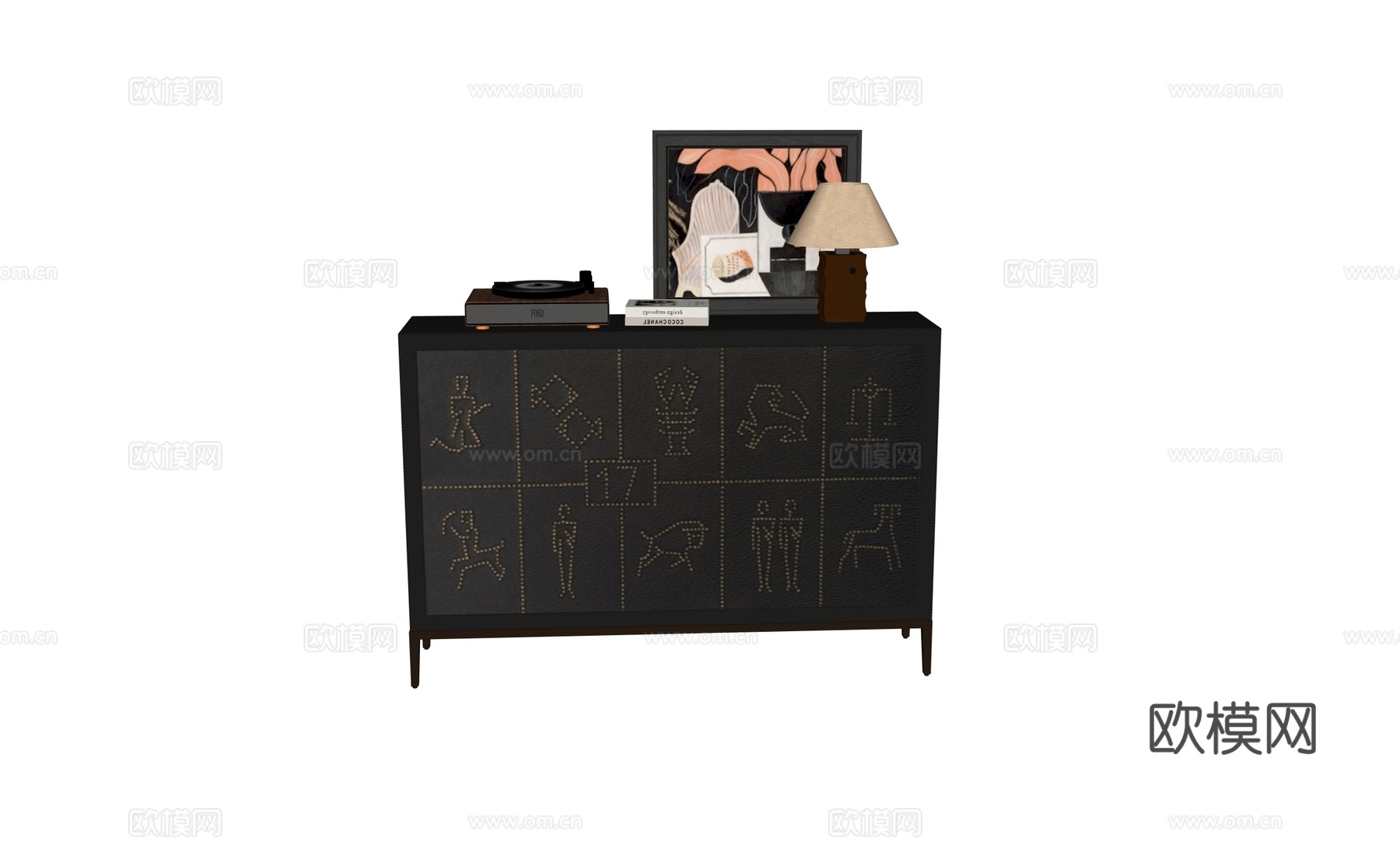 复古斗柜玄关柜su模型