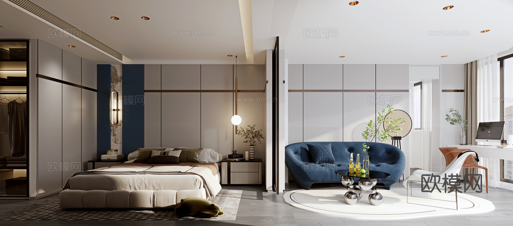 轻奢大平层 样板间 最新全套施工图 效果图合集cad施工图