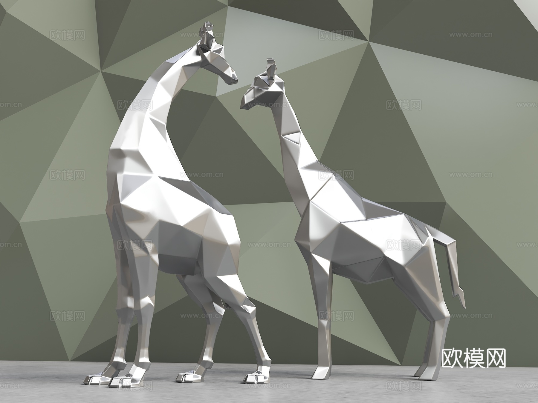 长颈鹿雕塑 卡通长颈鹿 公园动物雕塑 长颈鹿摆件 现代雕塑su模型