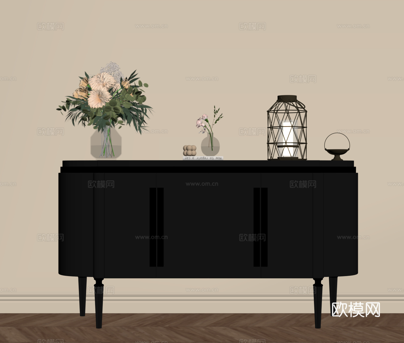 法式玄关柜 边柜su模型