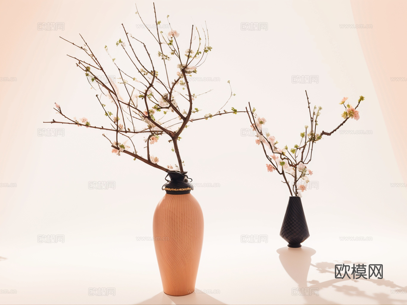 花瓶花卉su模型