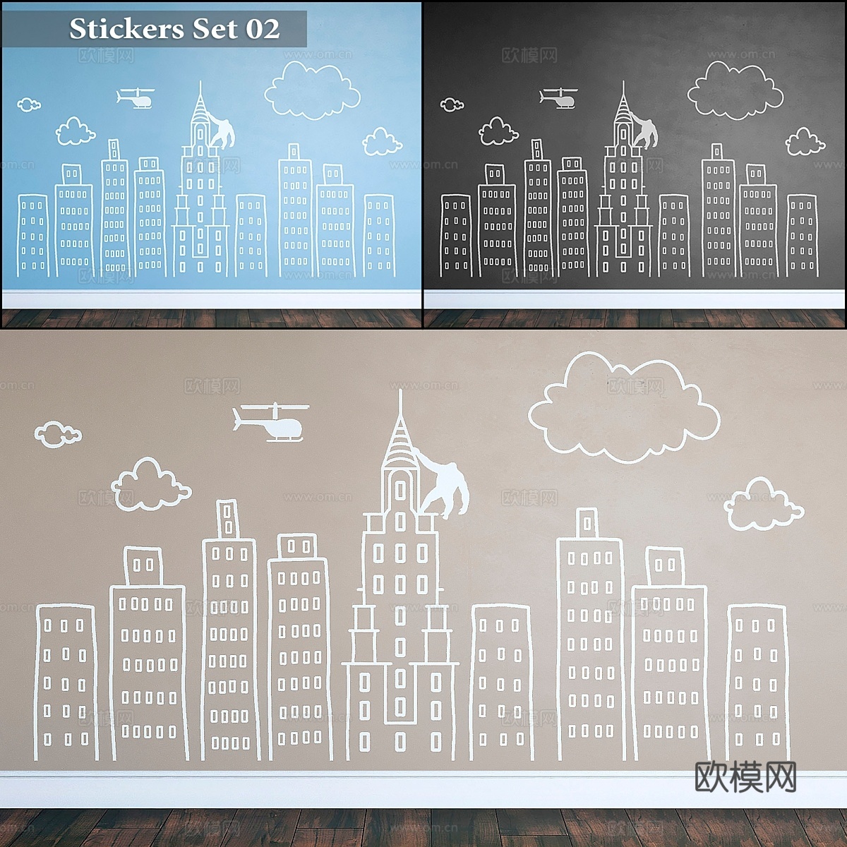 贴纸套装023d模型下载