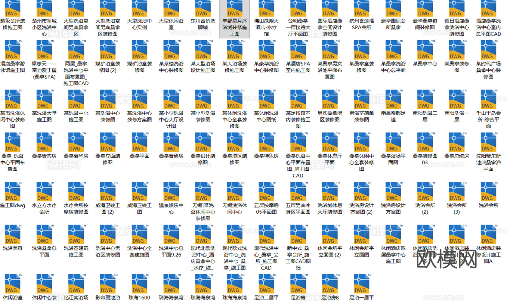 140套桑拿洗浴中心CAD图纸cad施工图