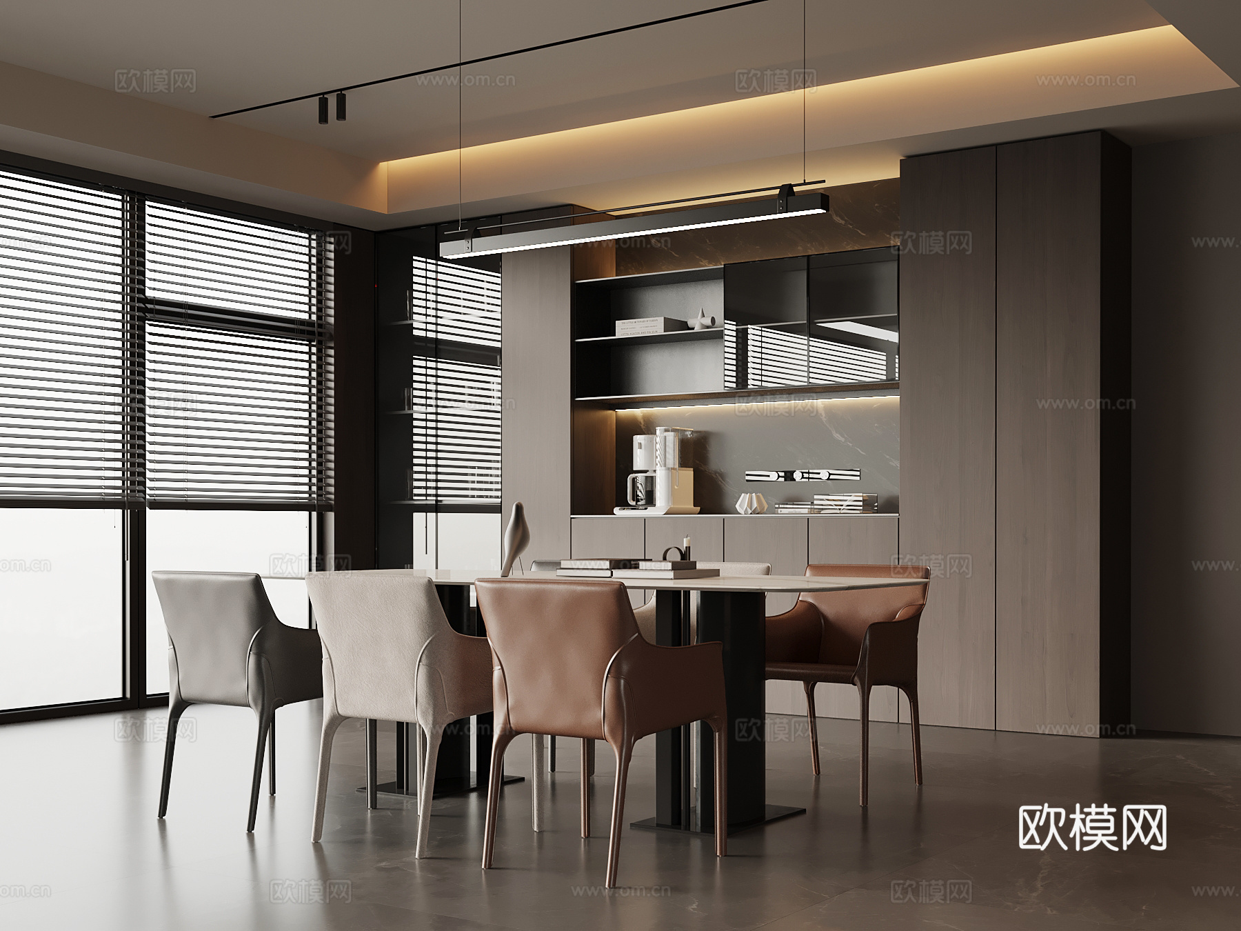 现代意式餐厅su模型su模型