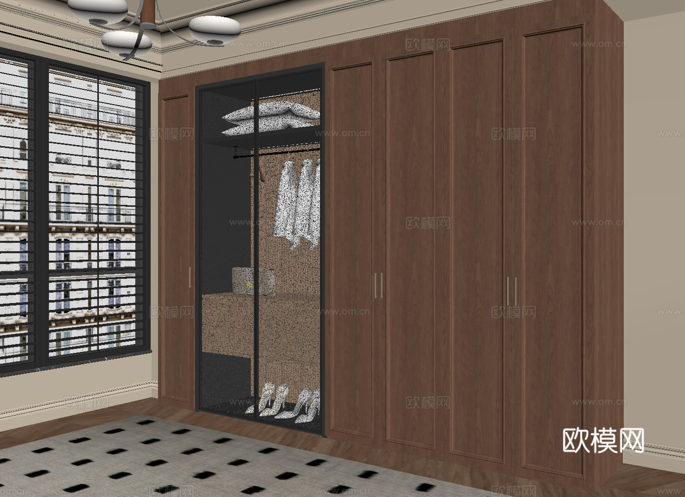 法式中古风衣柜su模型