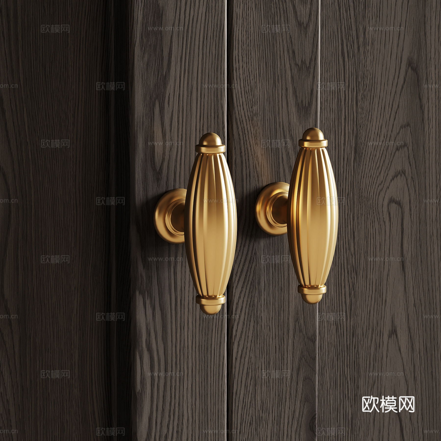 意式复古拉手 柜门拉手 橱柜拉手 衣柜门把手su模型