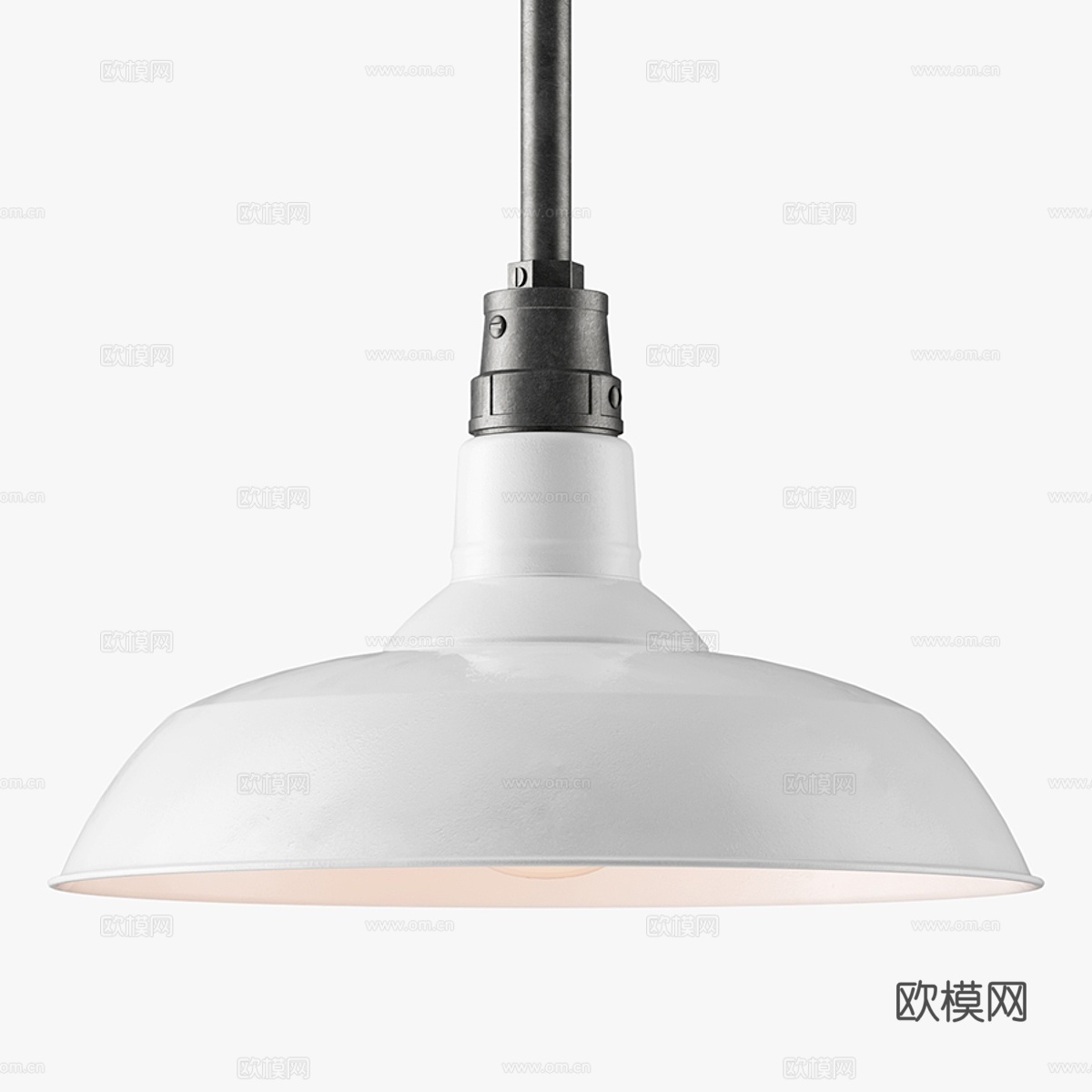 RH - 白色复古谷仓吊灯3d模型下载