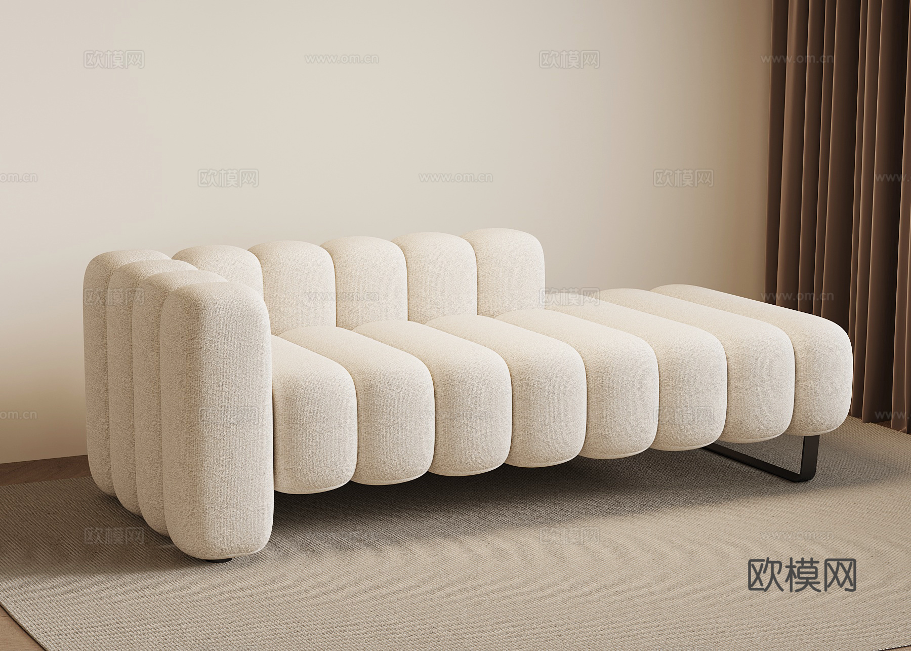 现代奶油贵妃椅 沙发椅3d模型下载