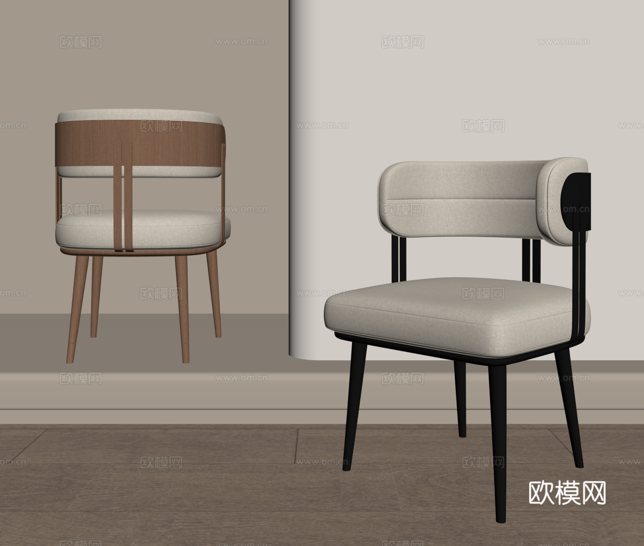 现代餐椅 休闲椅 单椅su模型