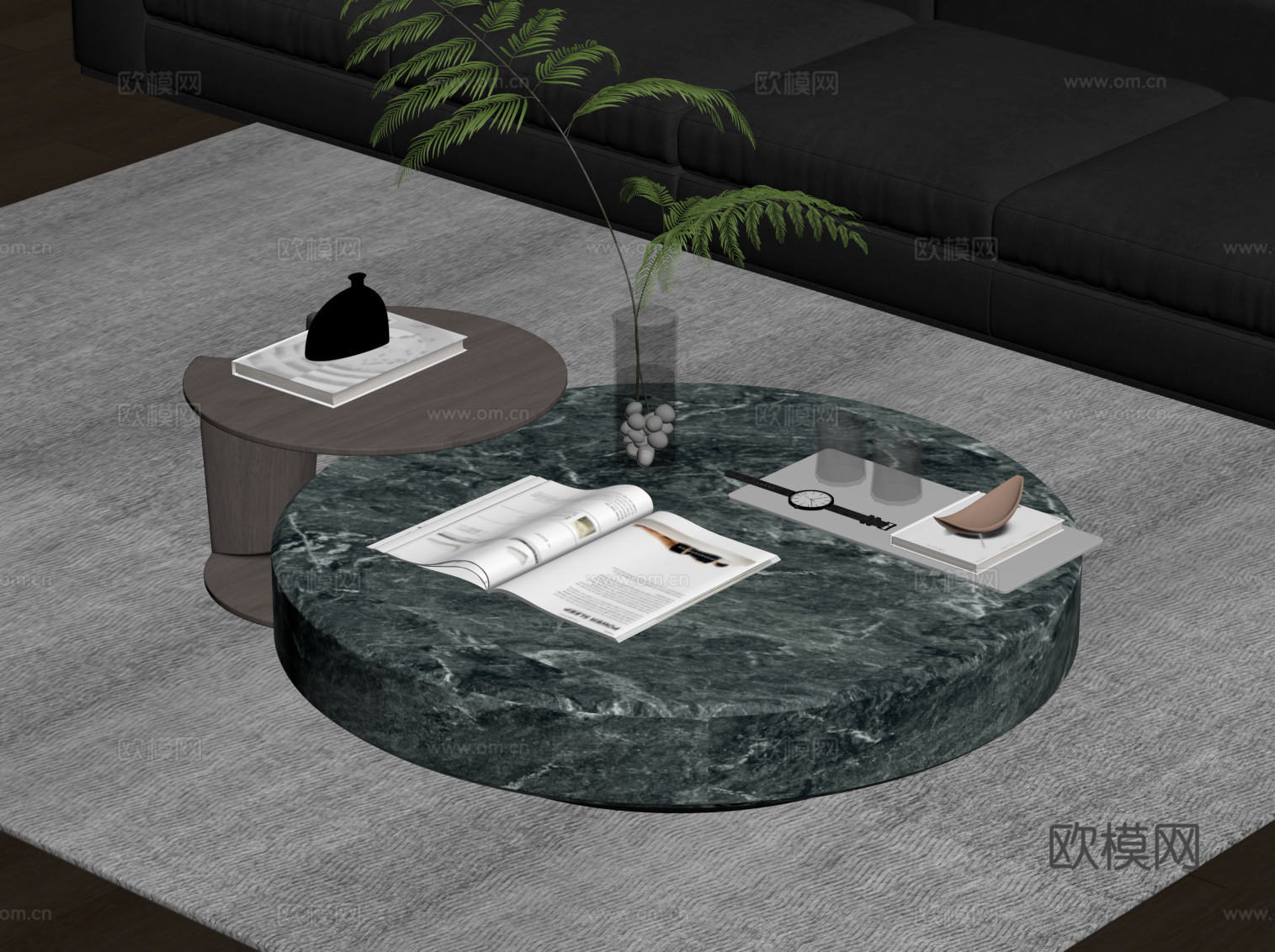 意式茶几su模型