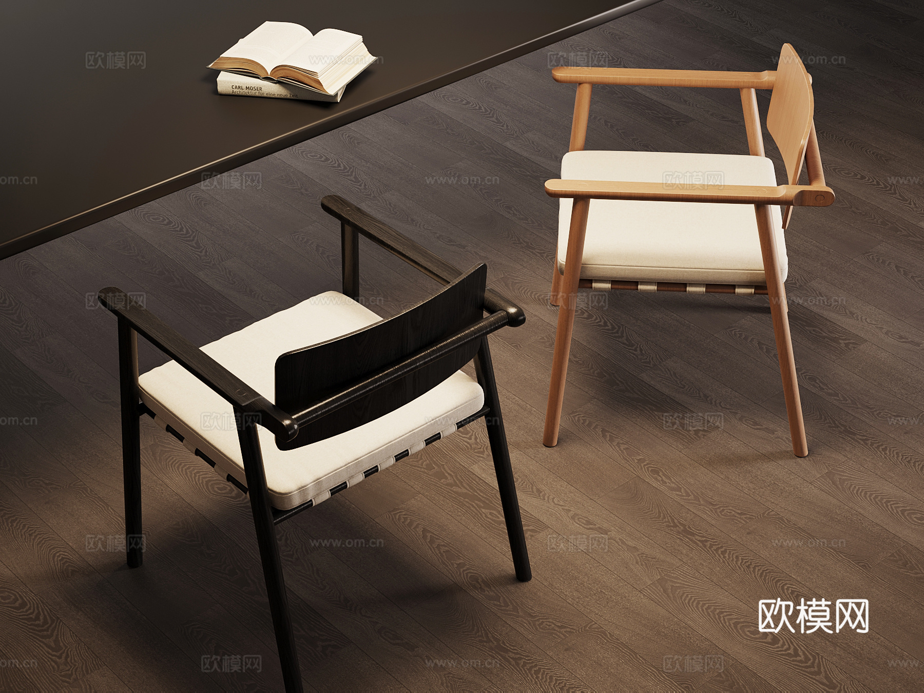 现代意式餐椅 椅子 单椅su模型