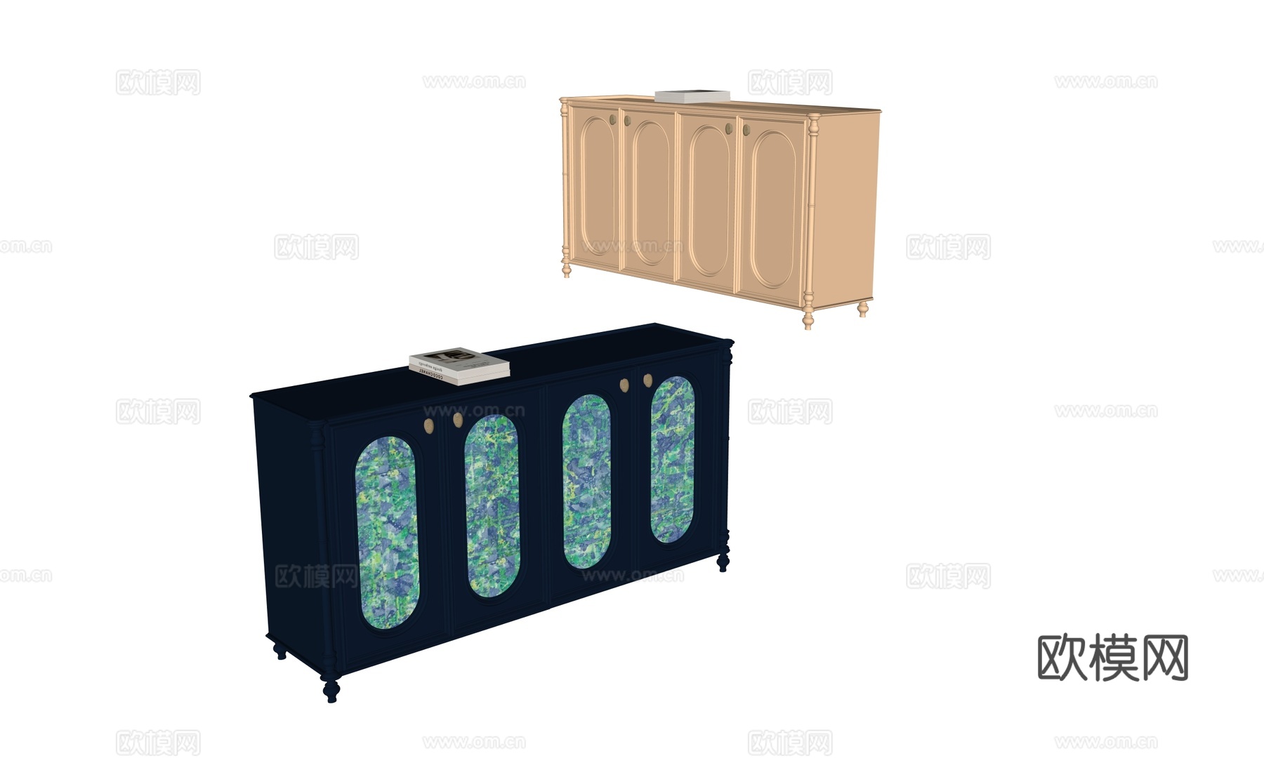 法式欧式斗柜端景su模型