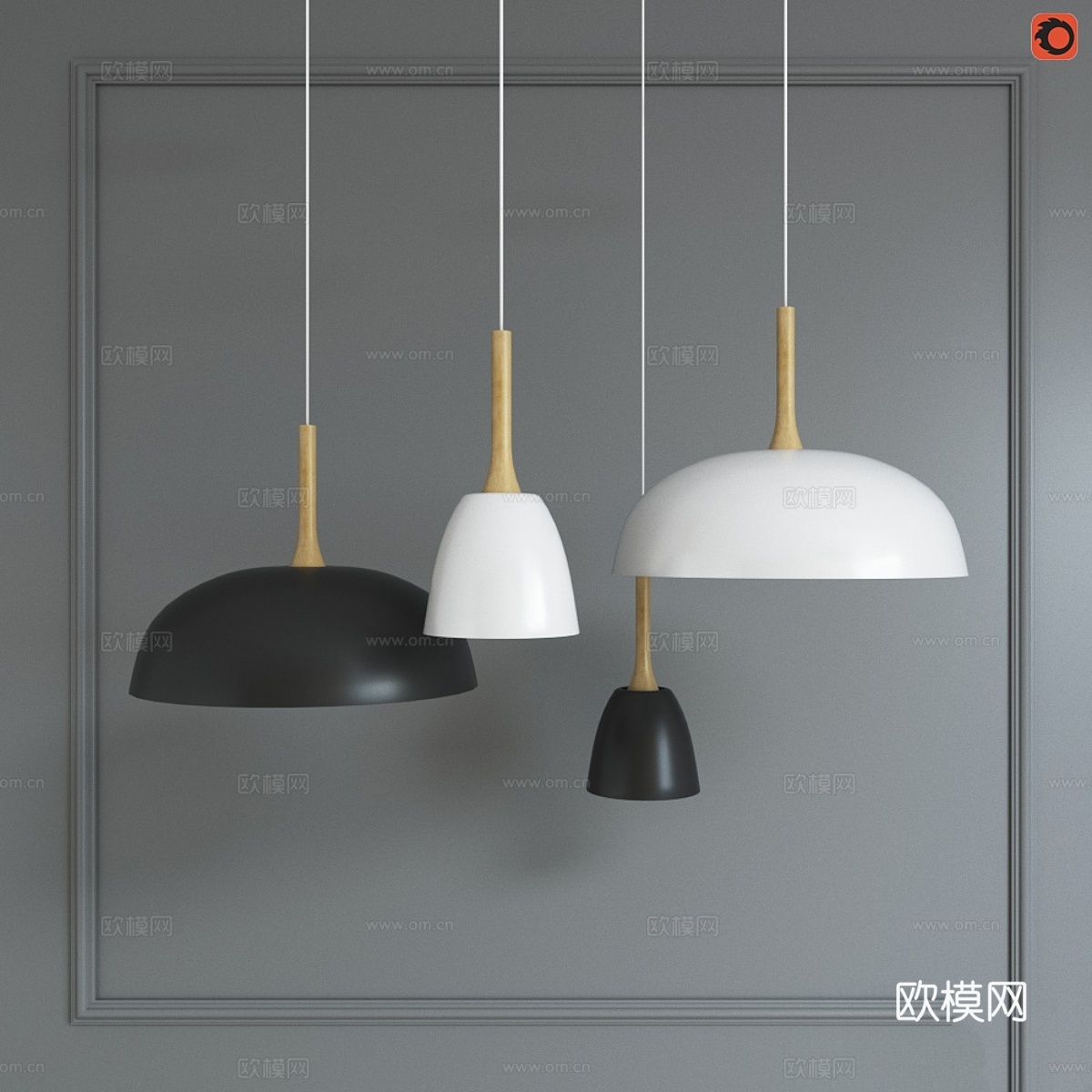 北欧风滴落吊灯3d模型下载