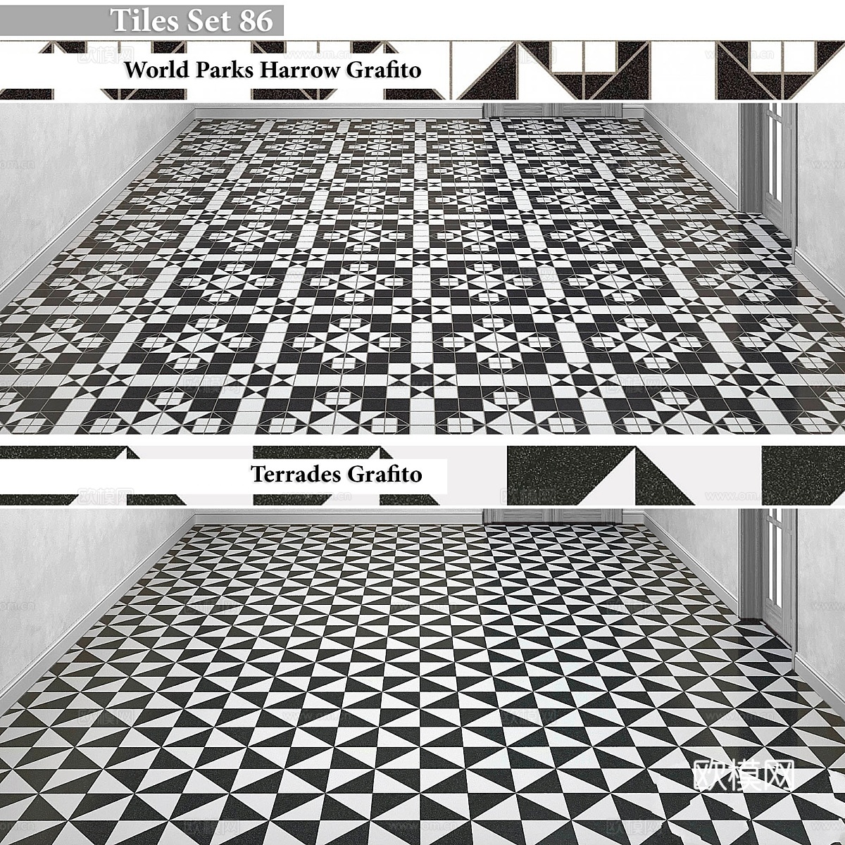 瓷砖套装863d模型下载