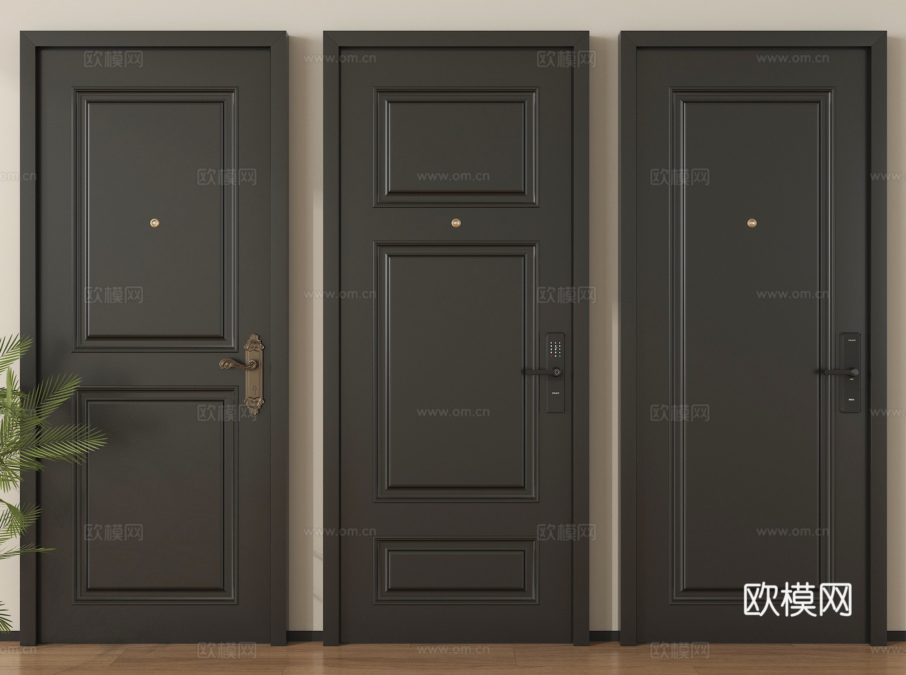 法式单开门 房门 卧室门 防盗门 入户门 平开门 木门su模型