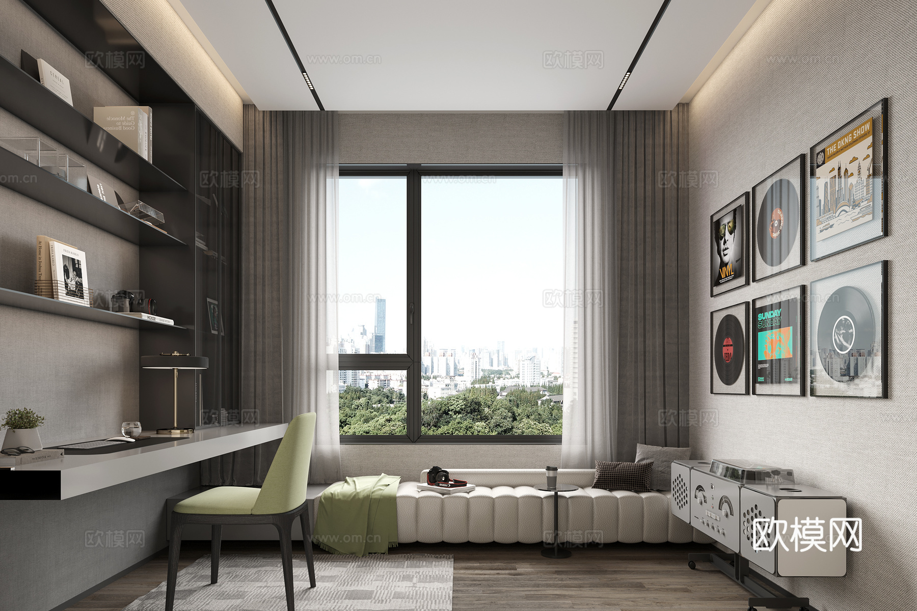 现代书房免费3d模型