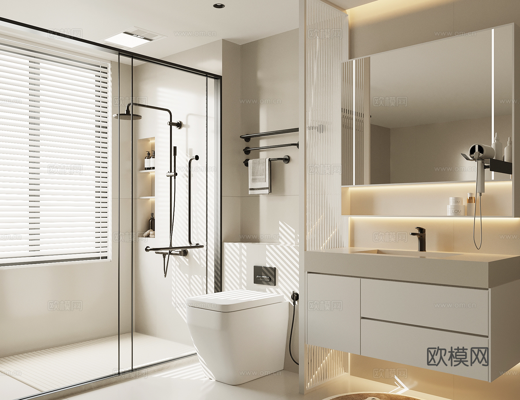 现代卫生间su模型