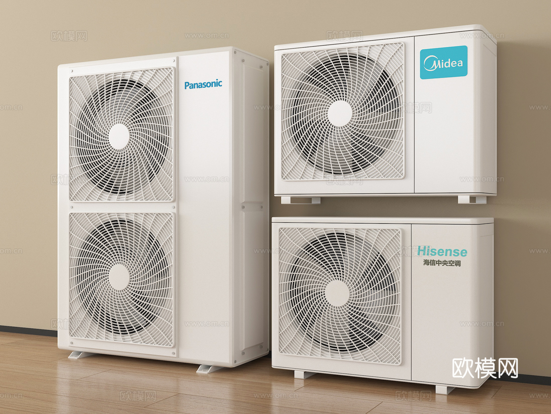 现代空调外机 中央空调su模型