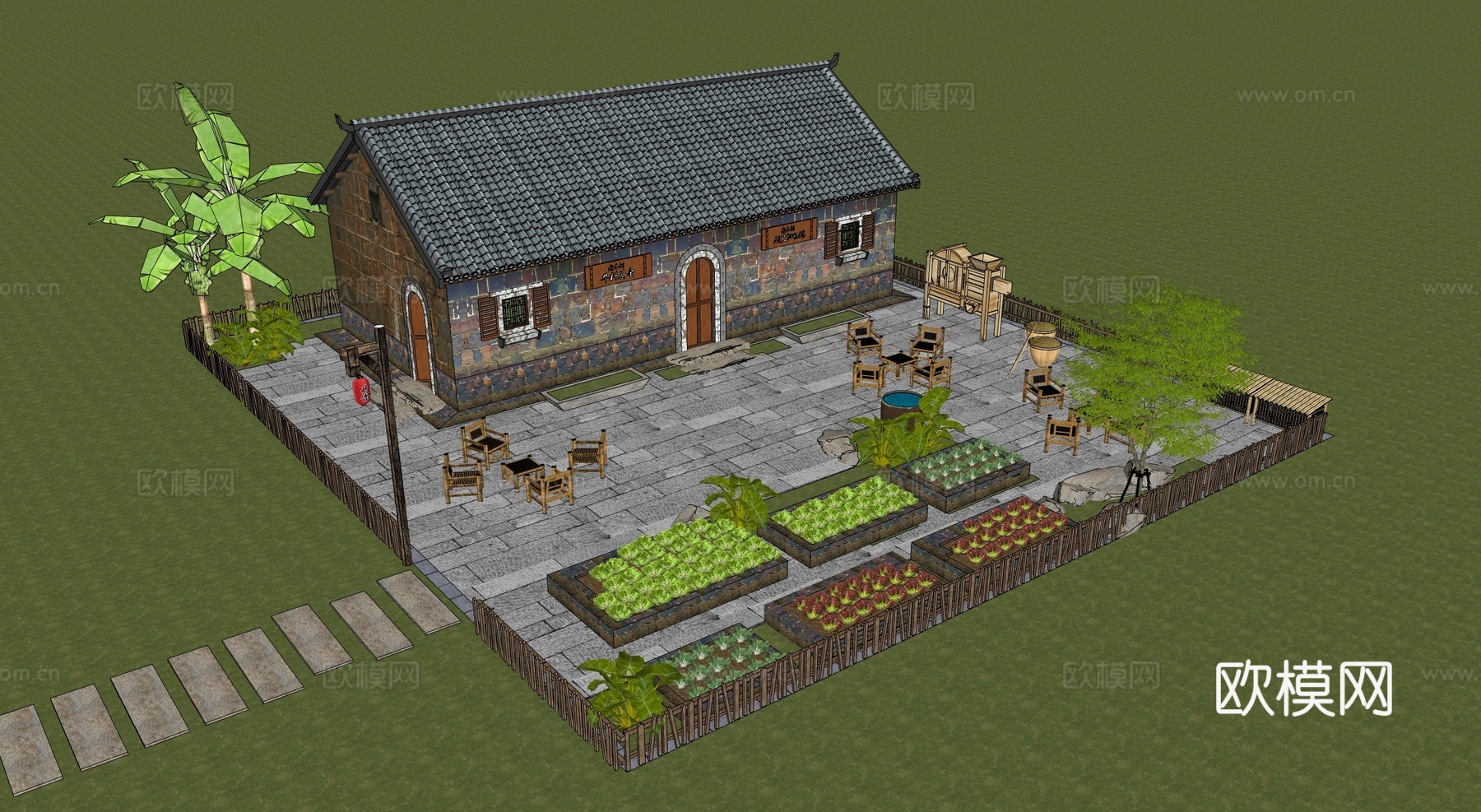乡村庭院 乡村景观 古建民俗su模型
