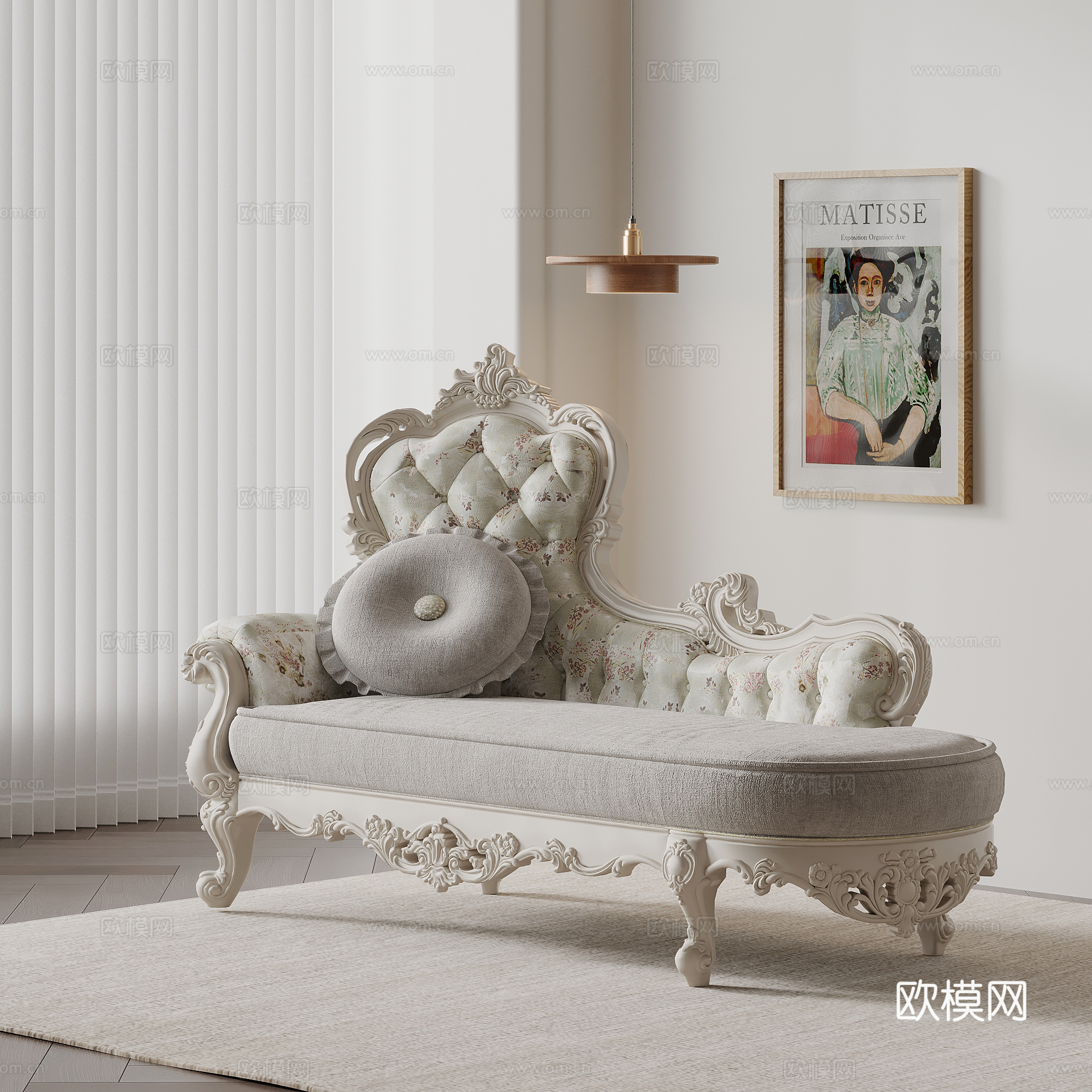 法式沙发凳 贵妃椅3d模型下载