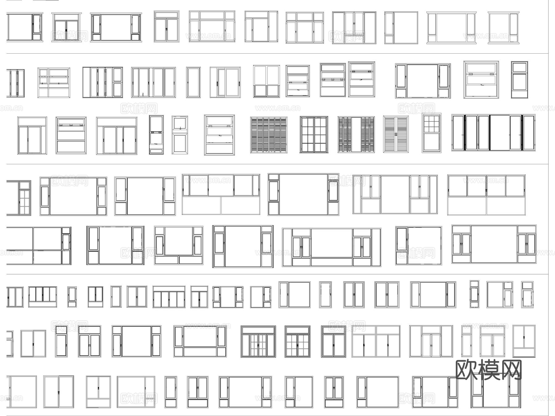 2026年最新窗户CAD图库CAD推拉窗CAD飘窗CAD折叠cad施工图