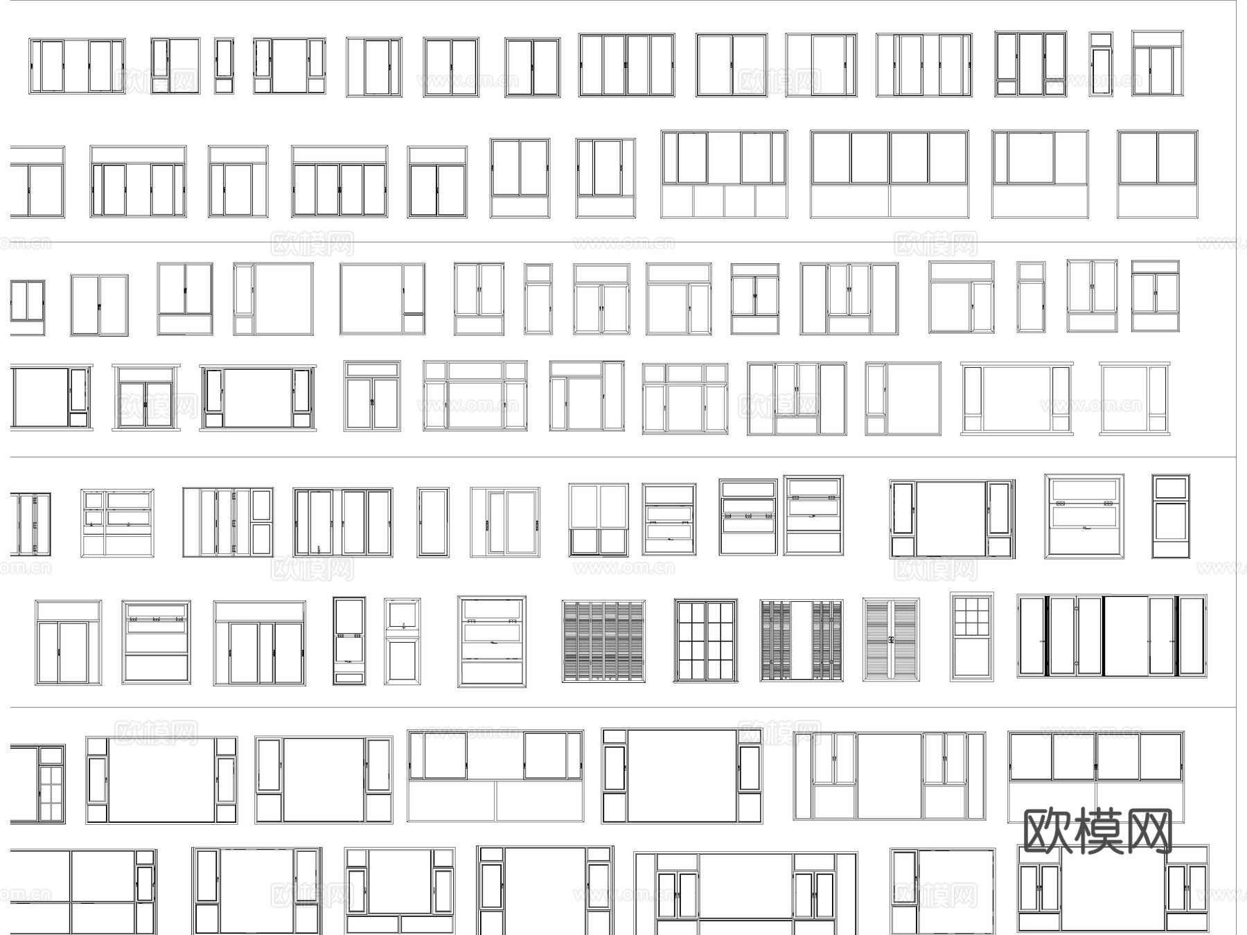 2026年最新窗户CAD图库CAD推拉窗CAD飘窗CAD折叠cad施工图
