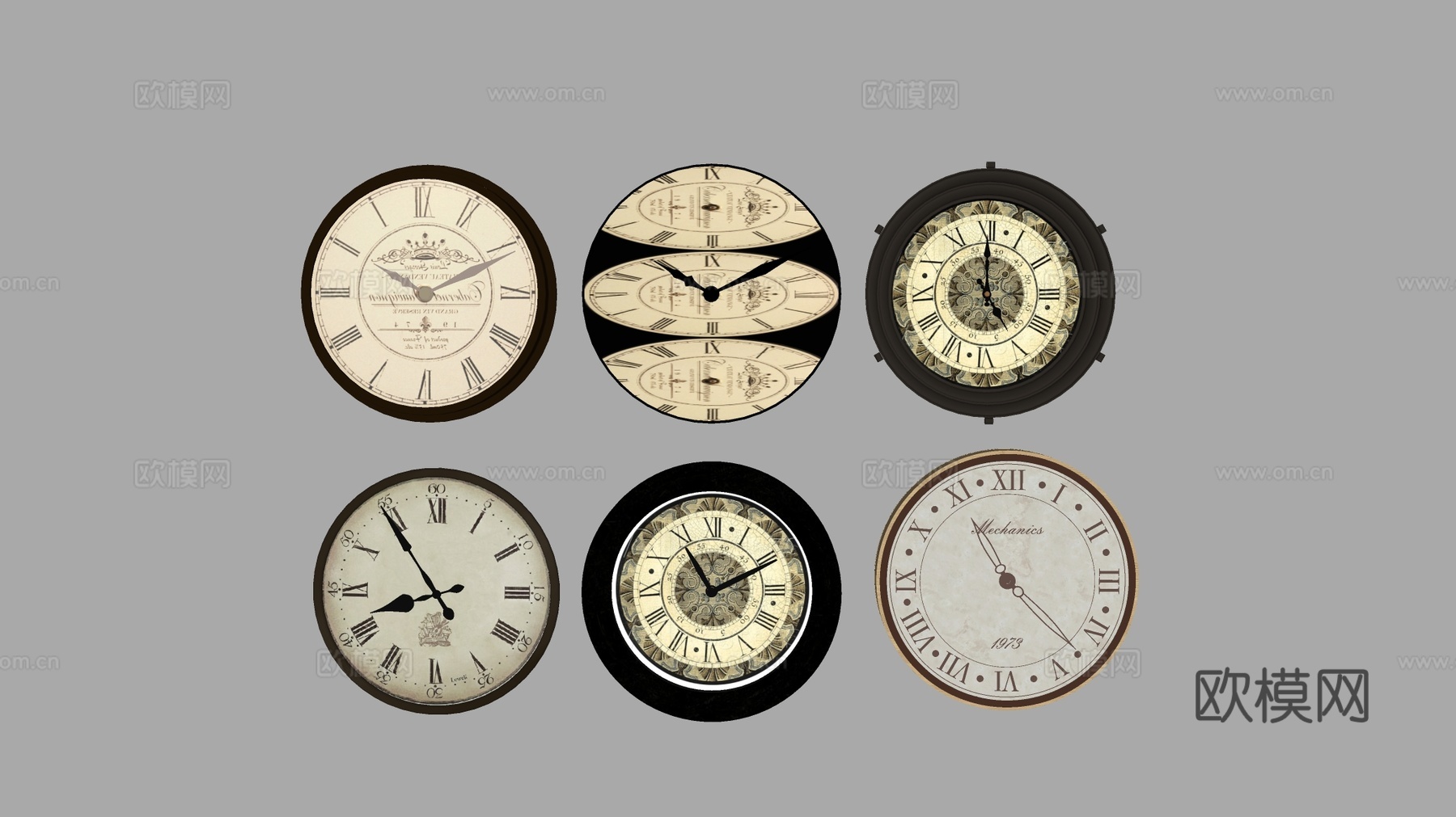 复古挂钟su模型