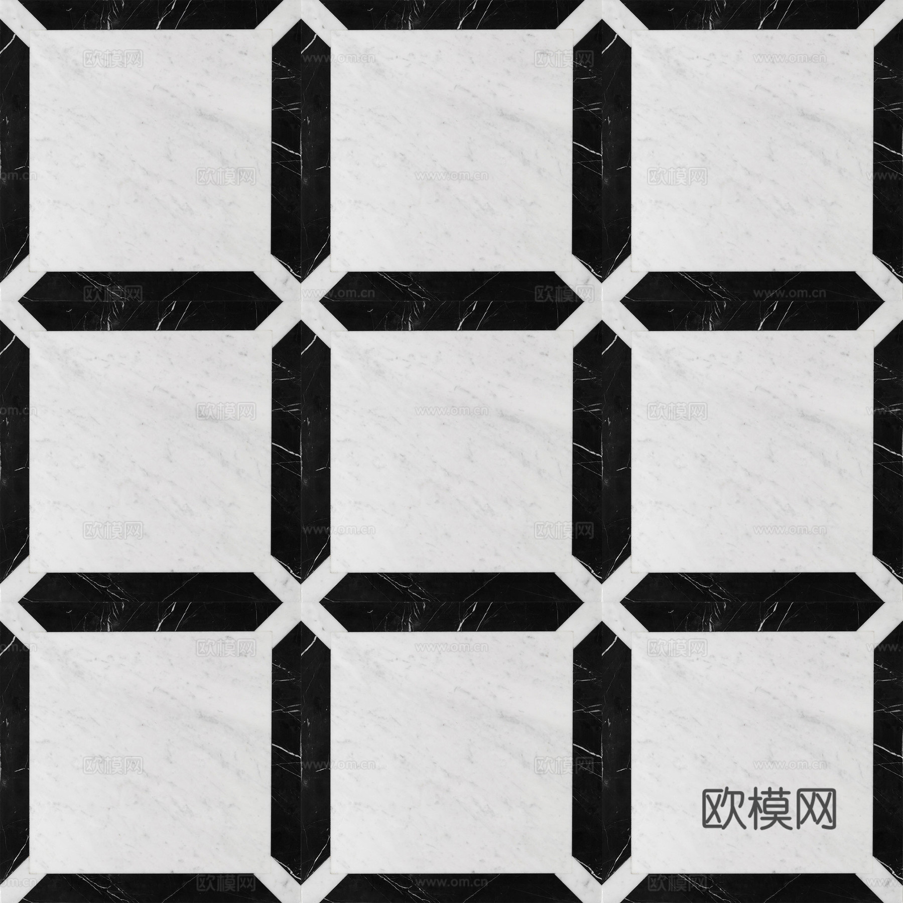 黑白简约石材拼花
