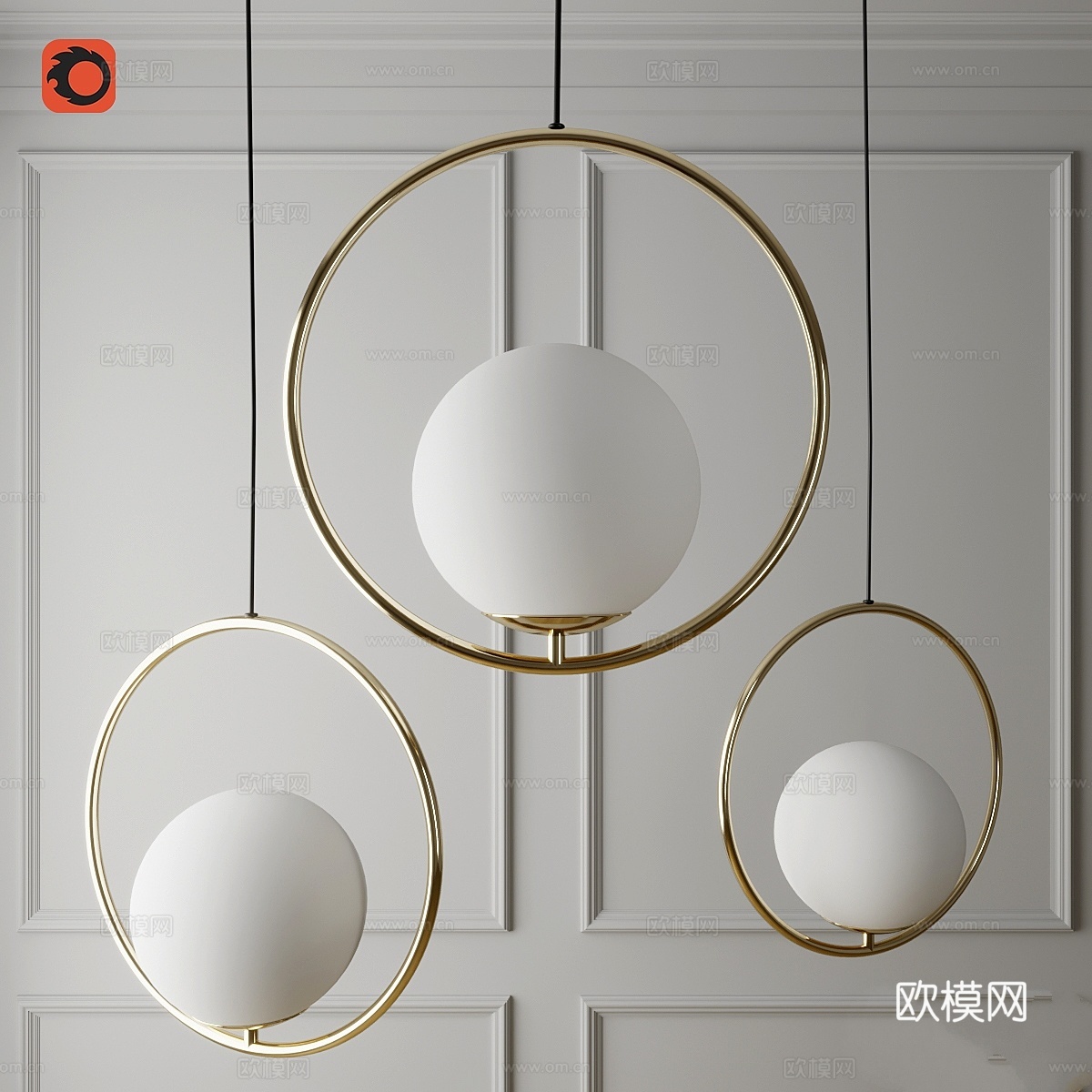 佩丹特灯环3d模型下载