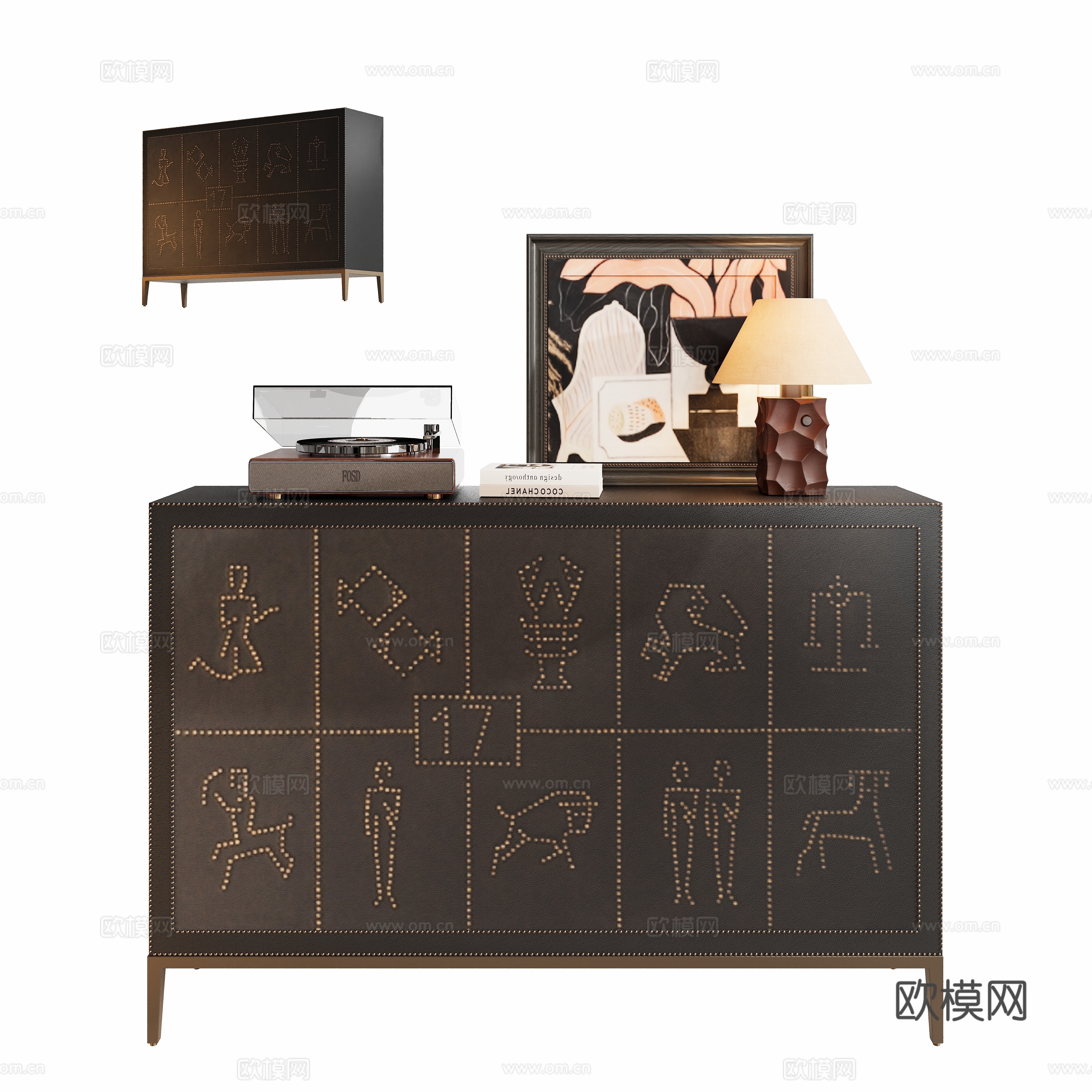 复古斗柜玄关柜su模型