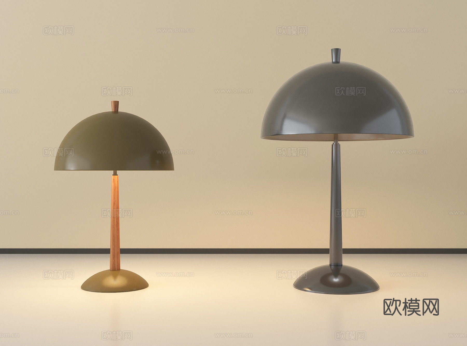 现代台灯 书桌台灯 金属台灯 装饰台灯 复古台su模型
