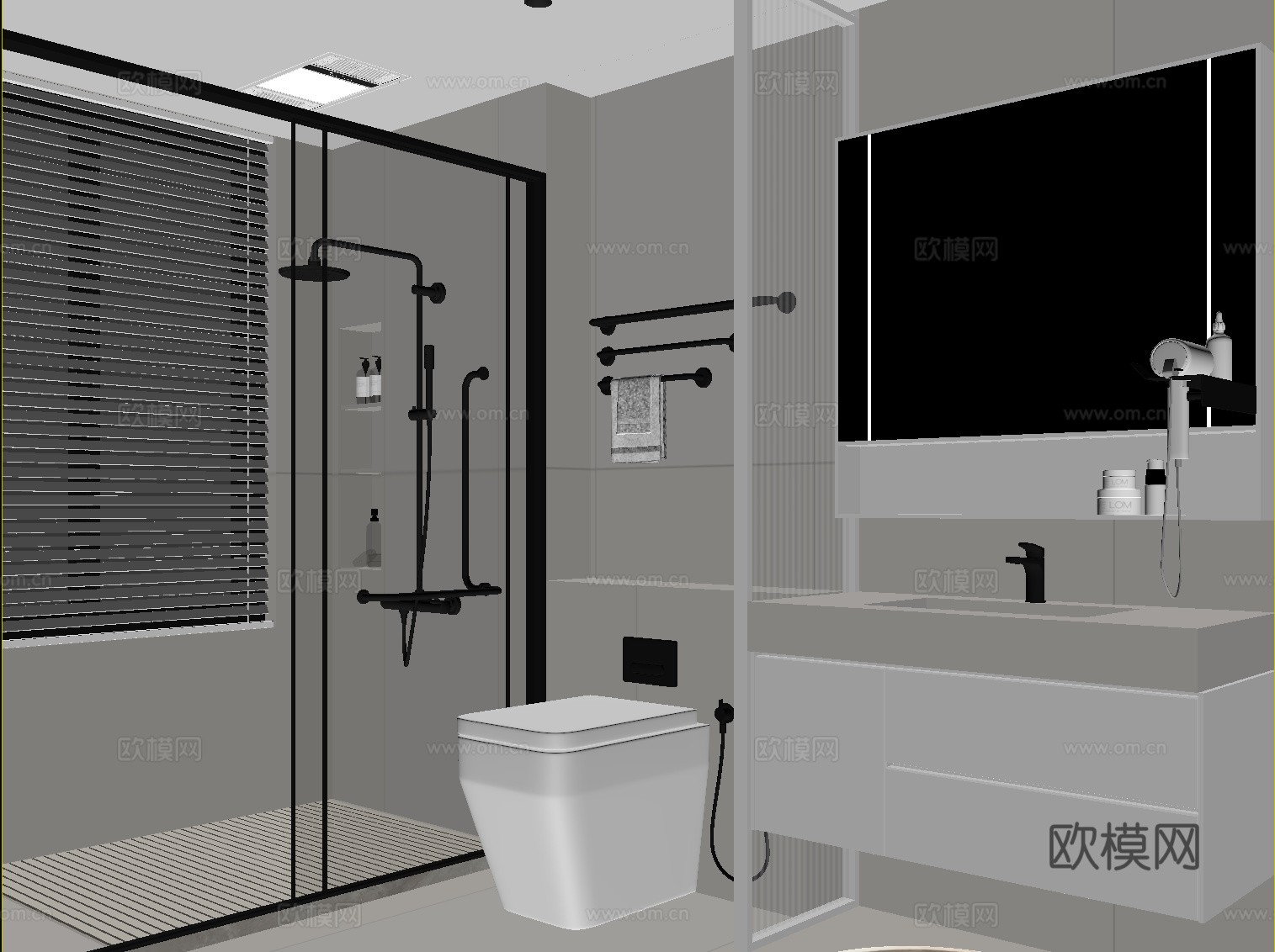 现代卫生间su模型