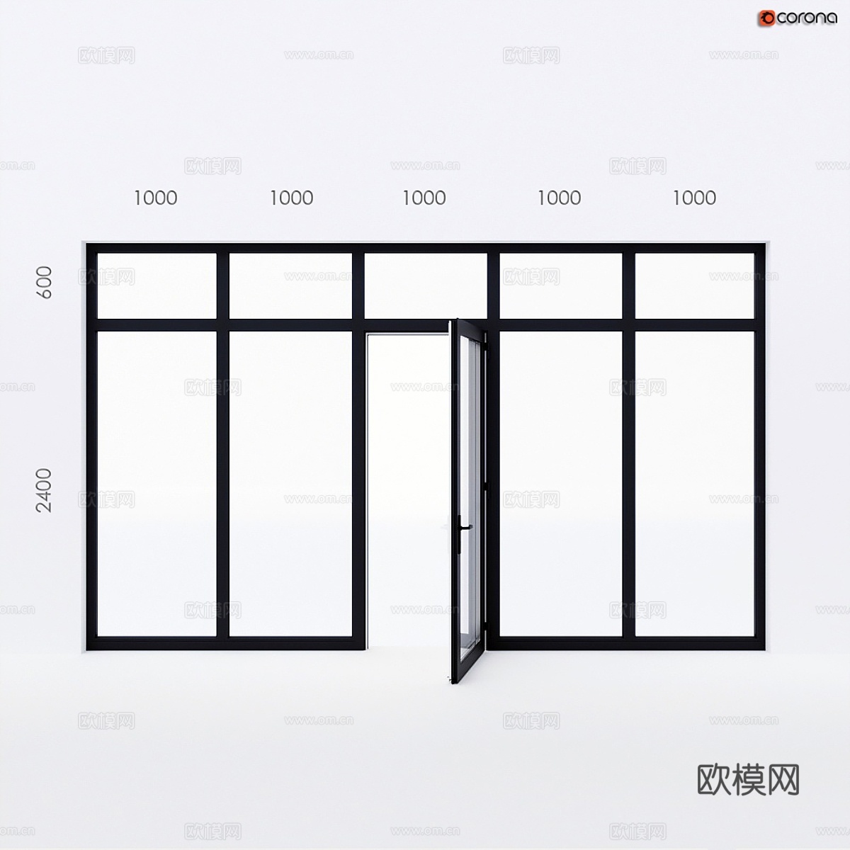 Alumil阳台门3d模型下载
