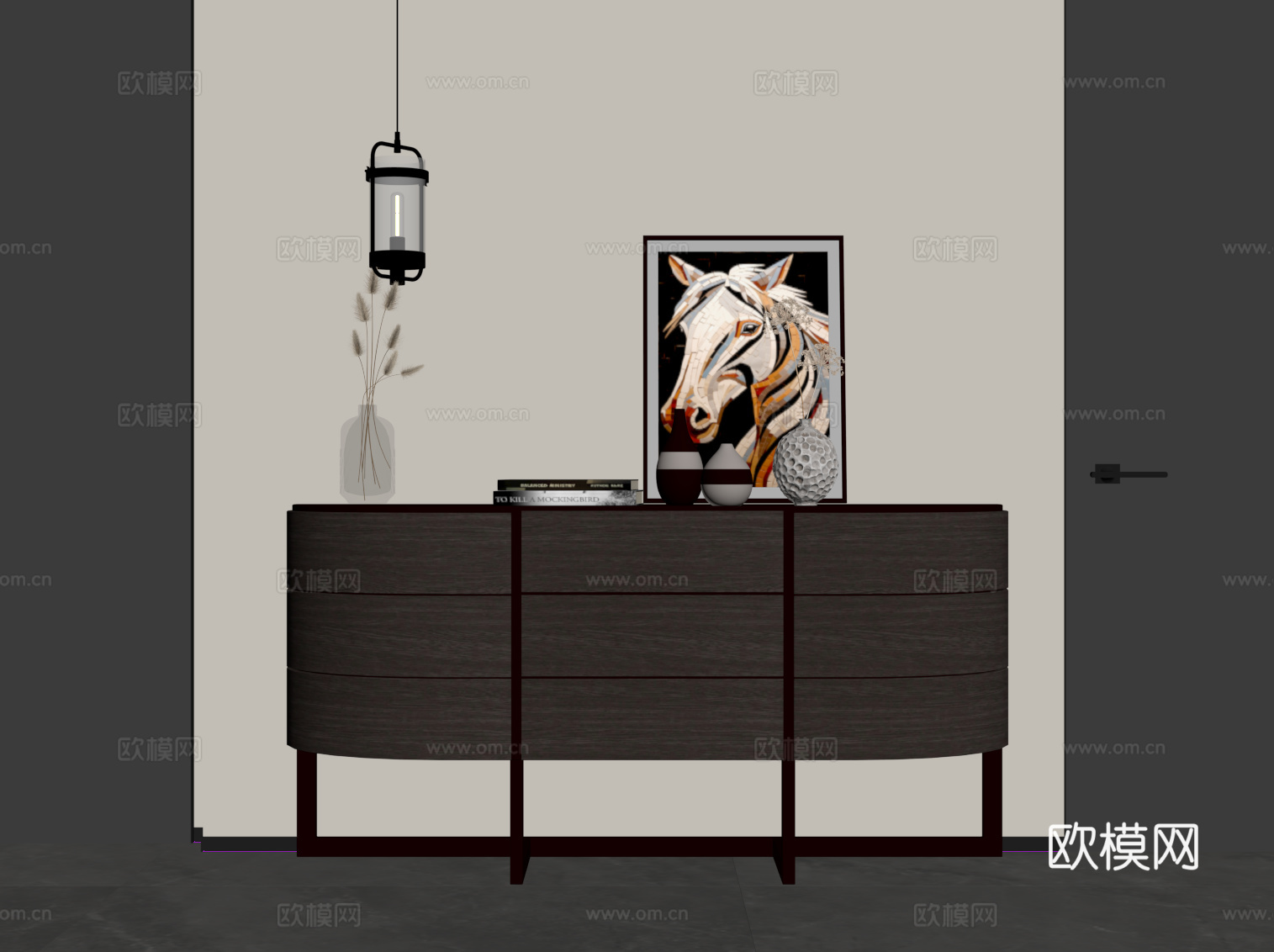 现代意式玄关柜 端景柜 边柜su模型