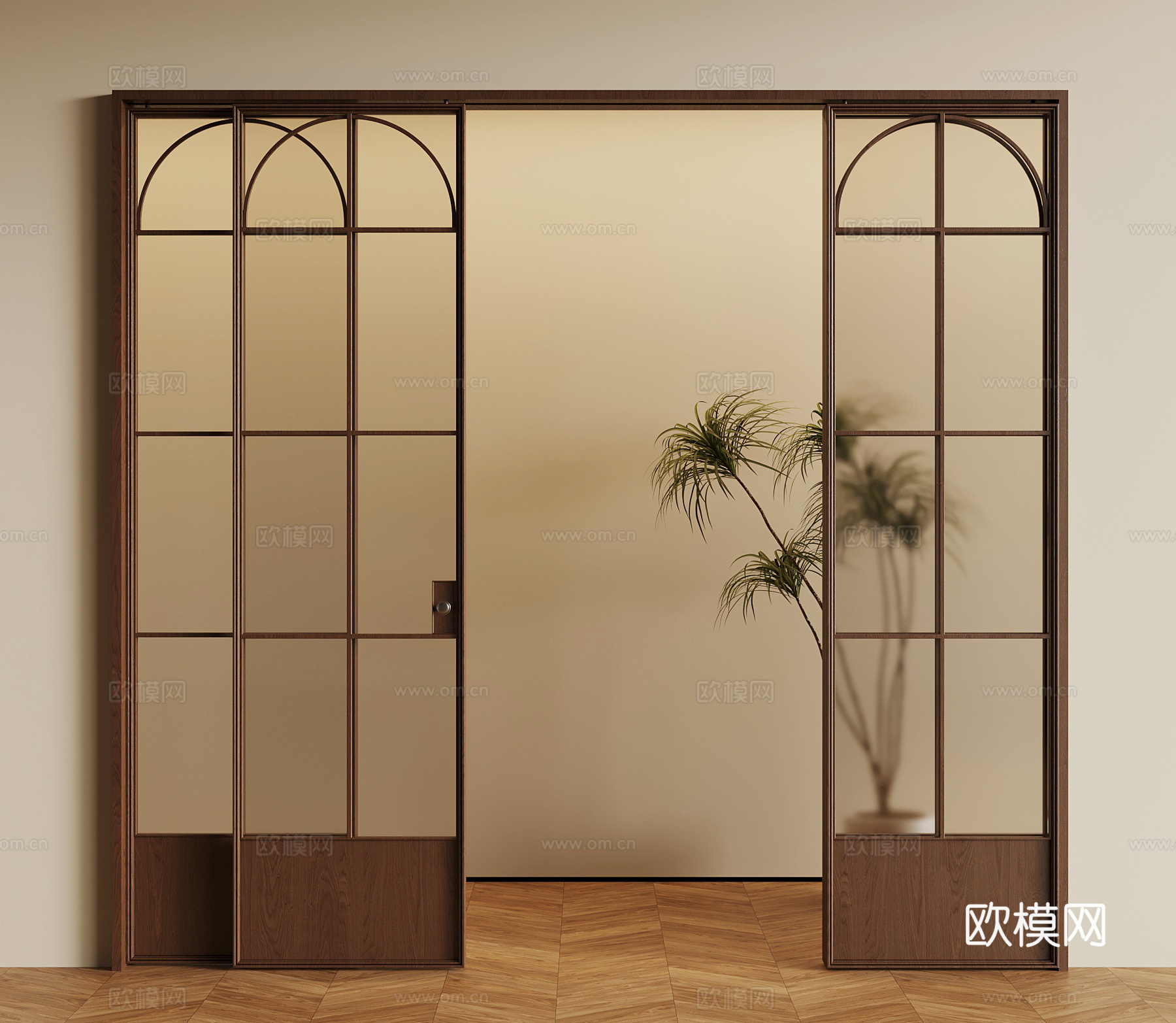 法式中古推拉门su模型