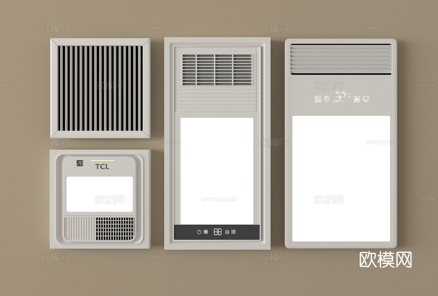 现代浴霸 取暖器 集成浴霸su模型
