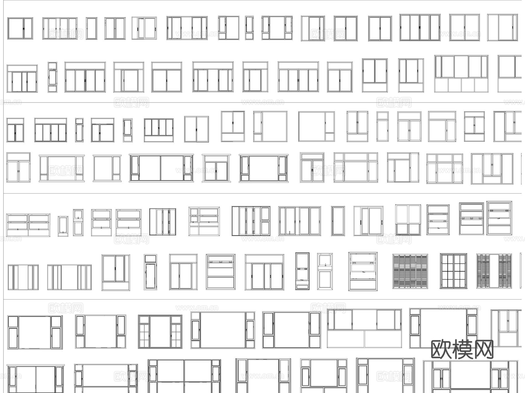 2026年最新窗户CAD图库CAD推拉窗CAD飘窗CAD折叠cad施工图