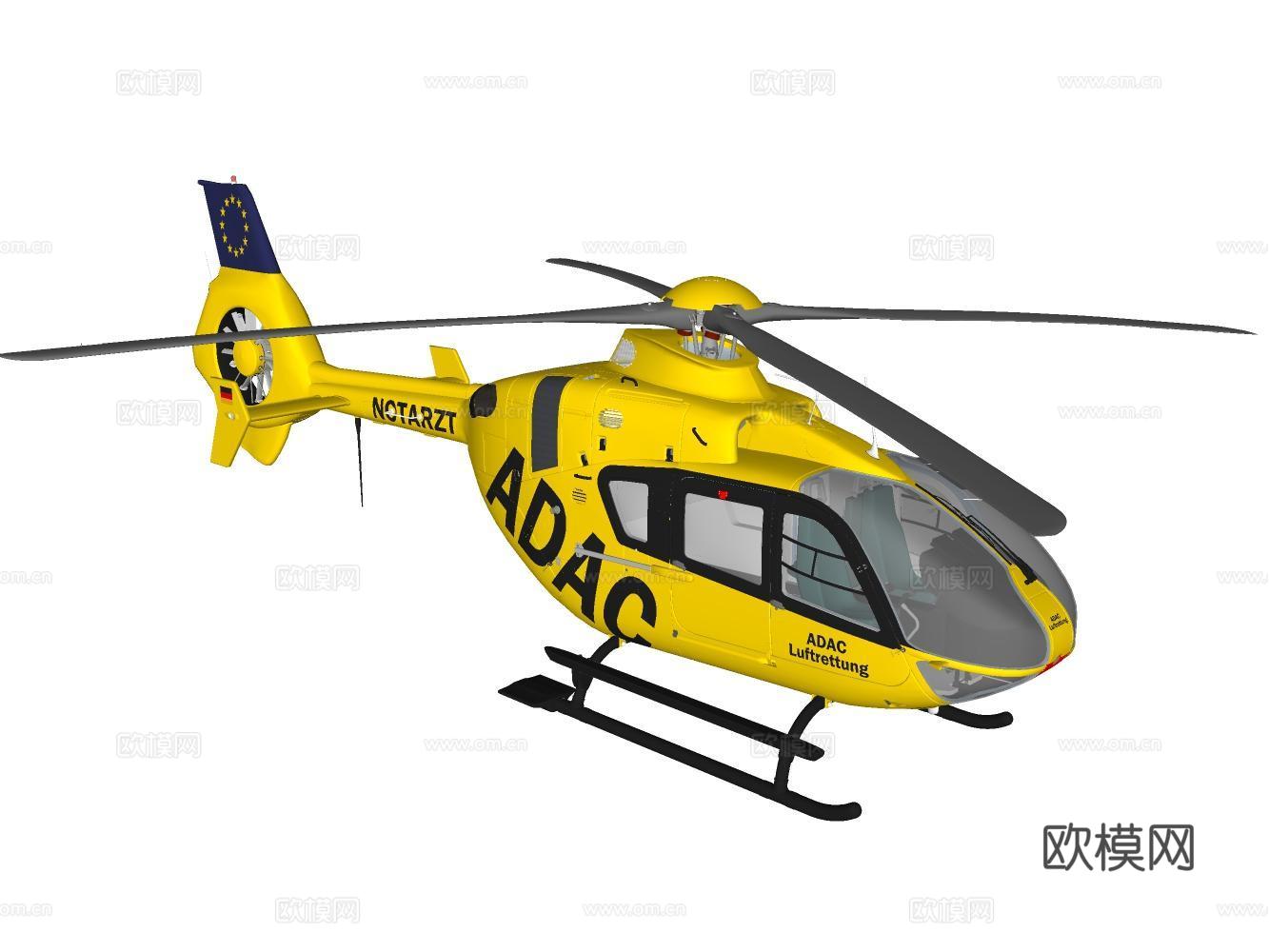 直升机su模型下载（渲染图2）