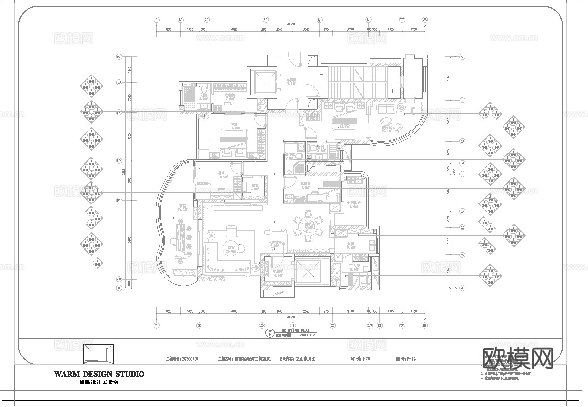 轻奢大平层 样板间 最新全套施工图 效果图合集cad施工图