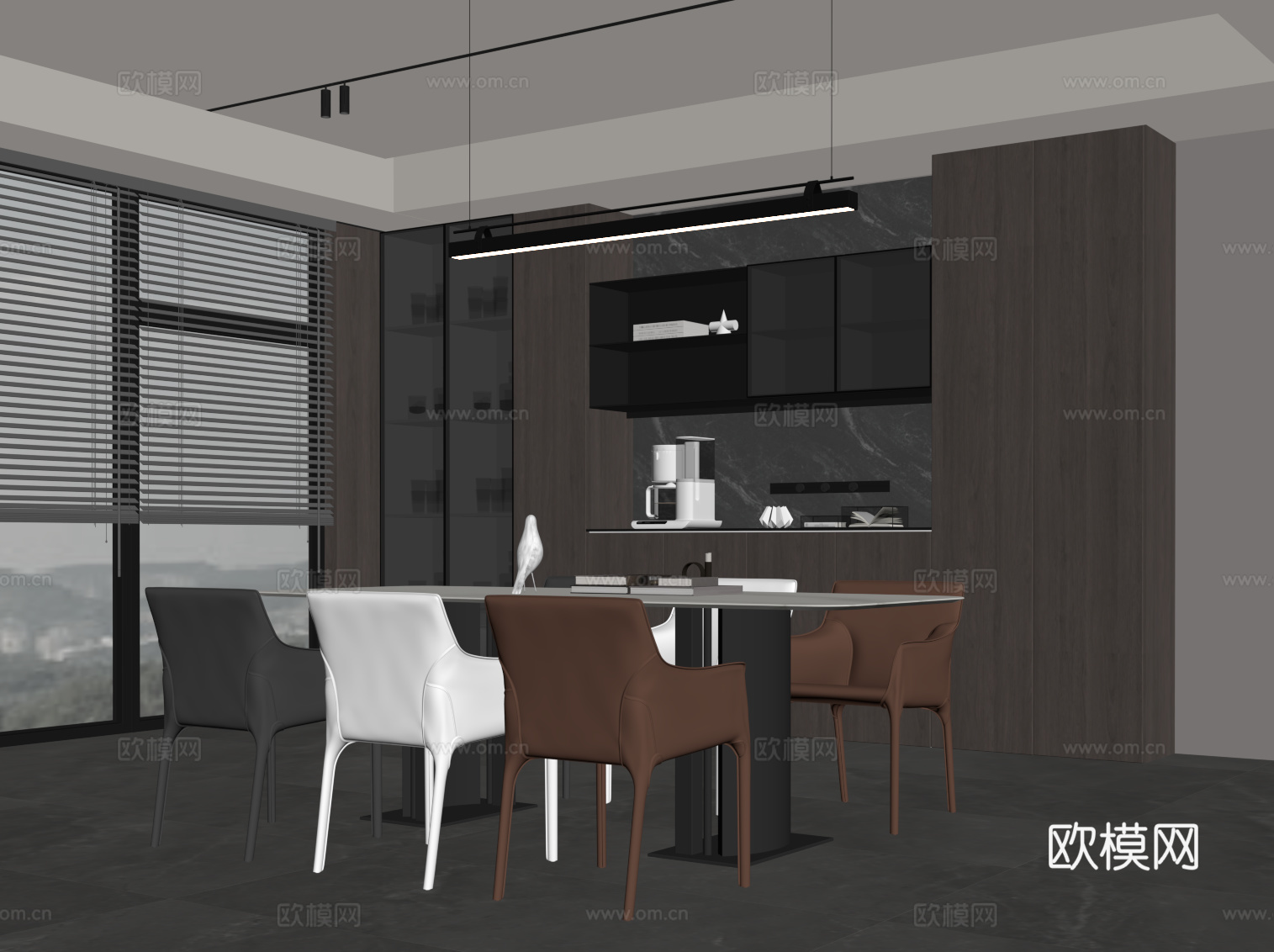 现代意式餐厅su模型su模型