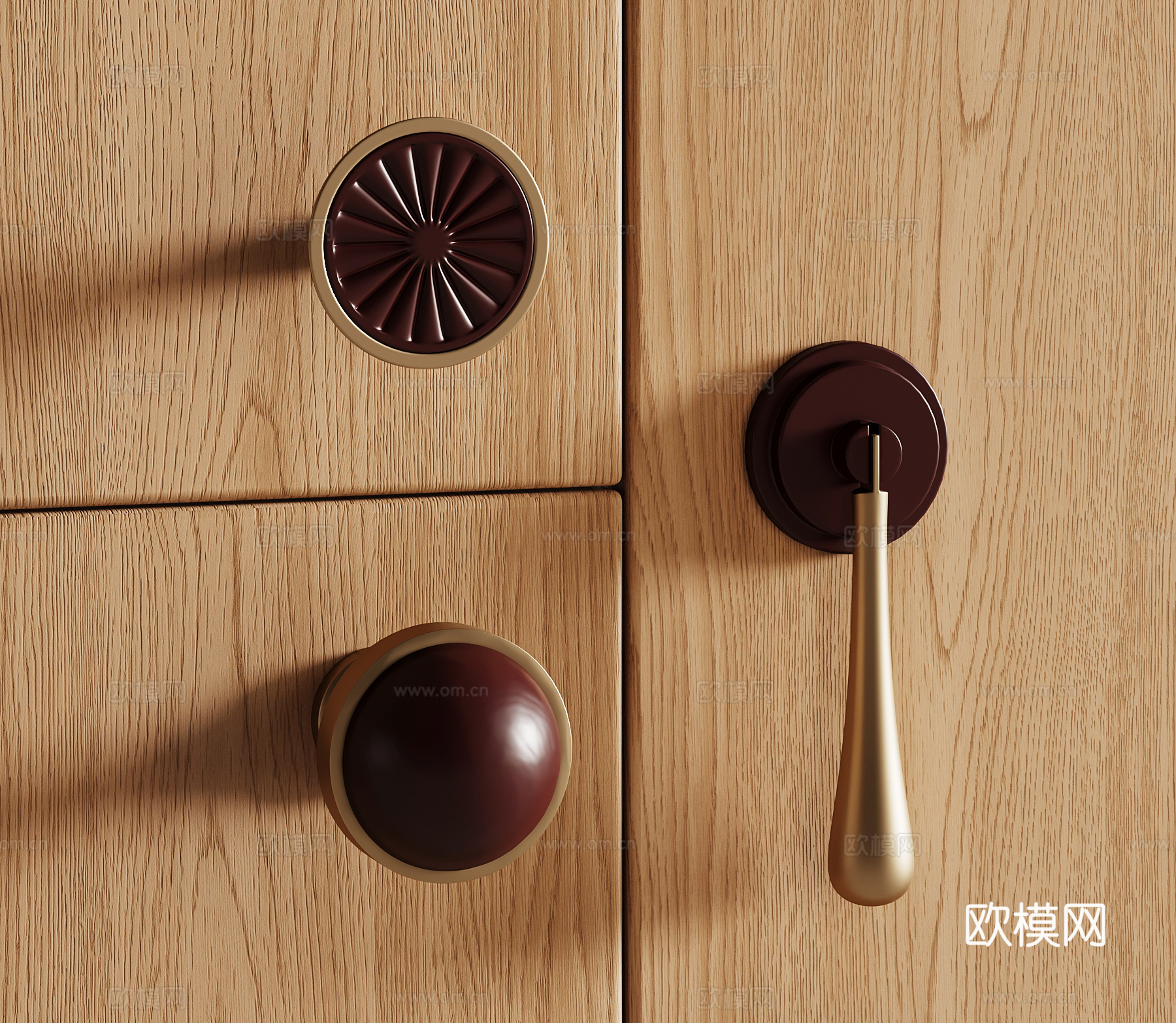 意式复古拉手 柜门拉手 橱柜拉手 衣柜门把手su模型