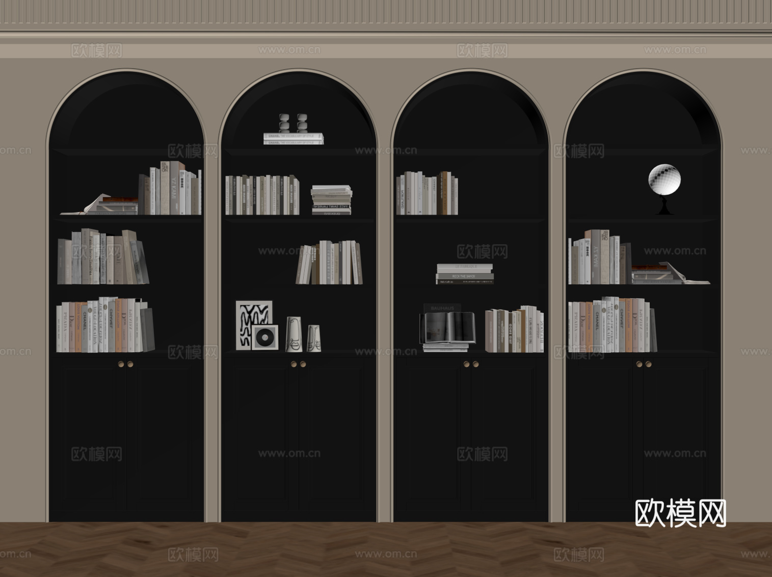 法式复古风书柜su模型