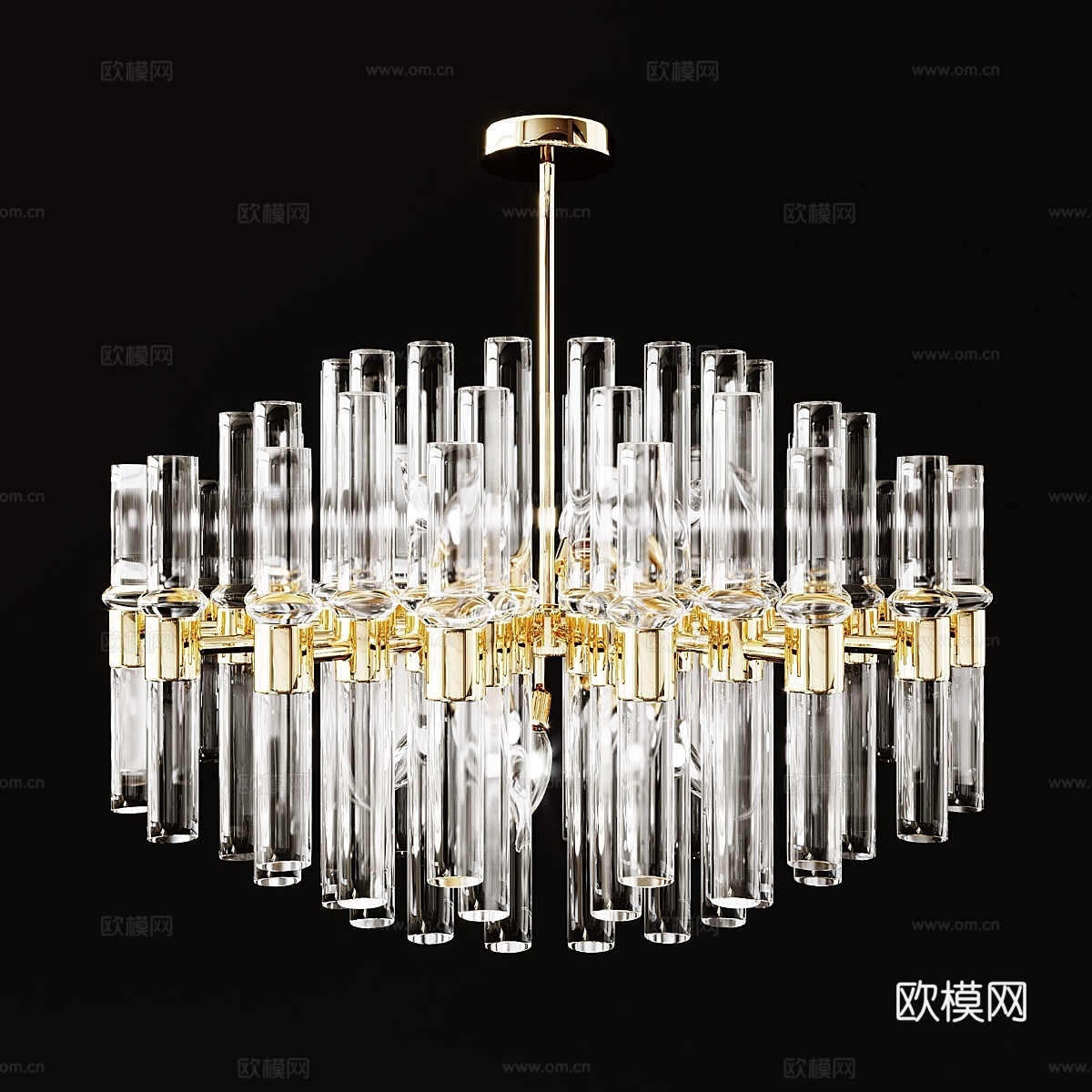 水晶管状吊灯3d模型下载