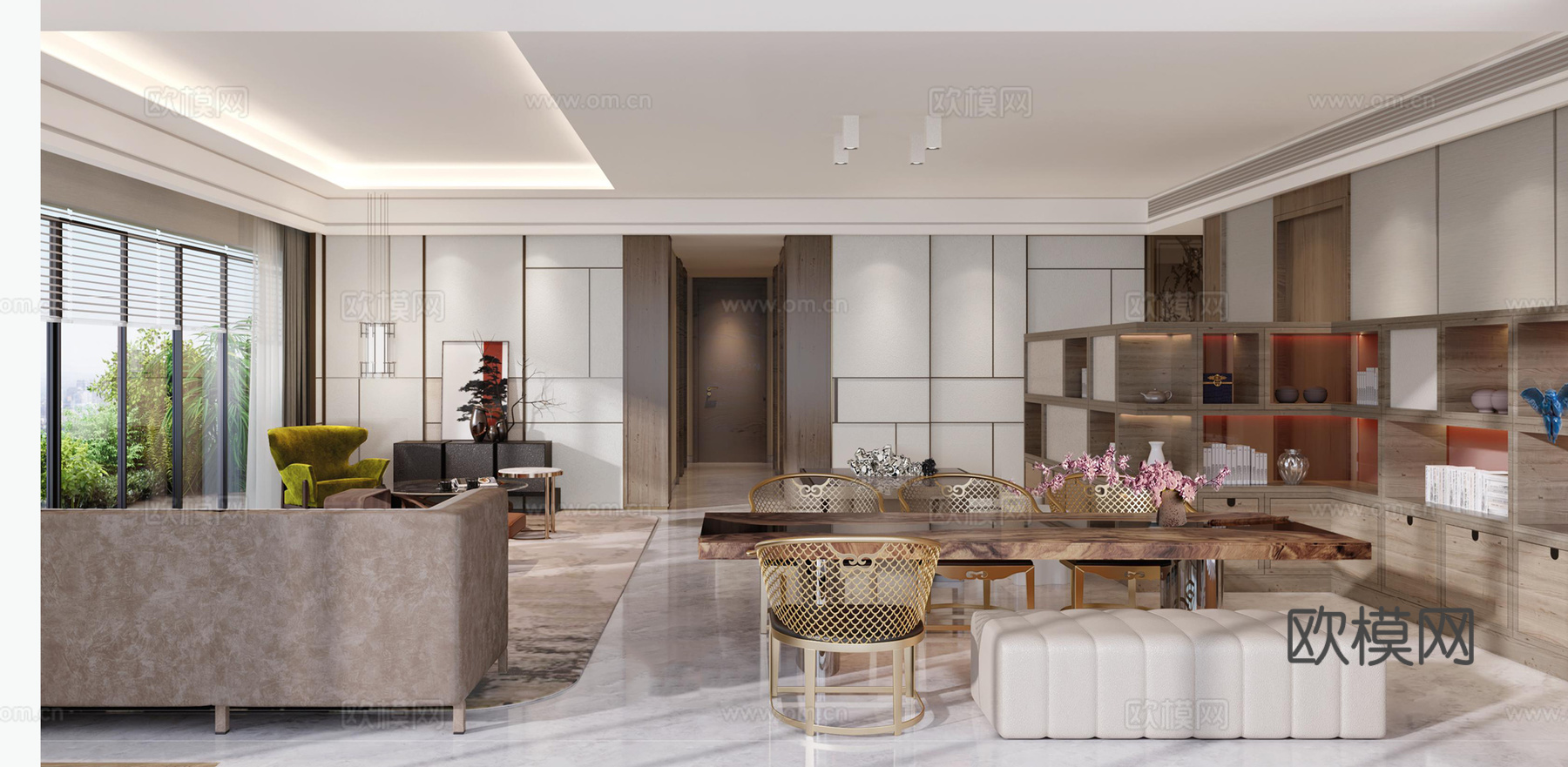 轻奢豪宅大平层 样板间 最新全套施工图 效果图合集cad施工图