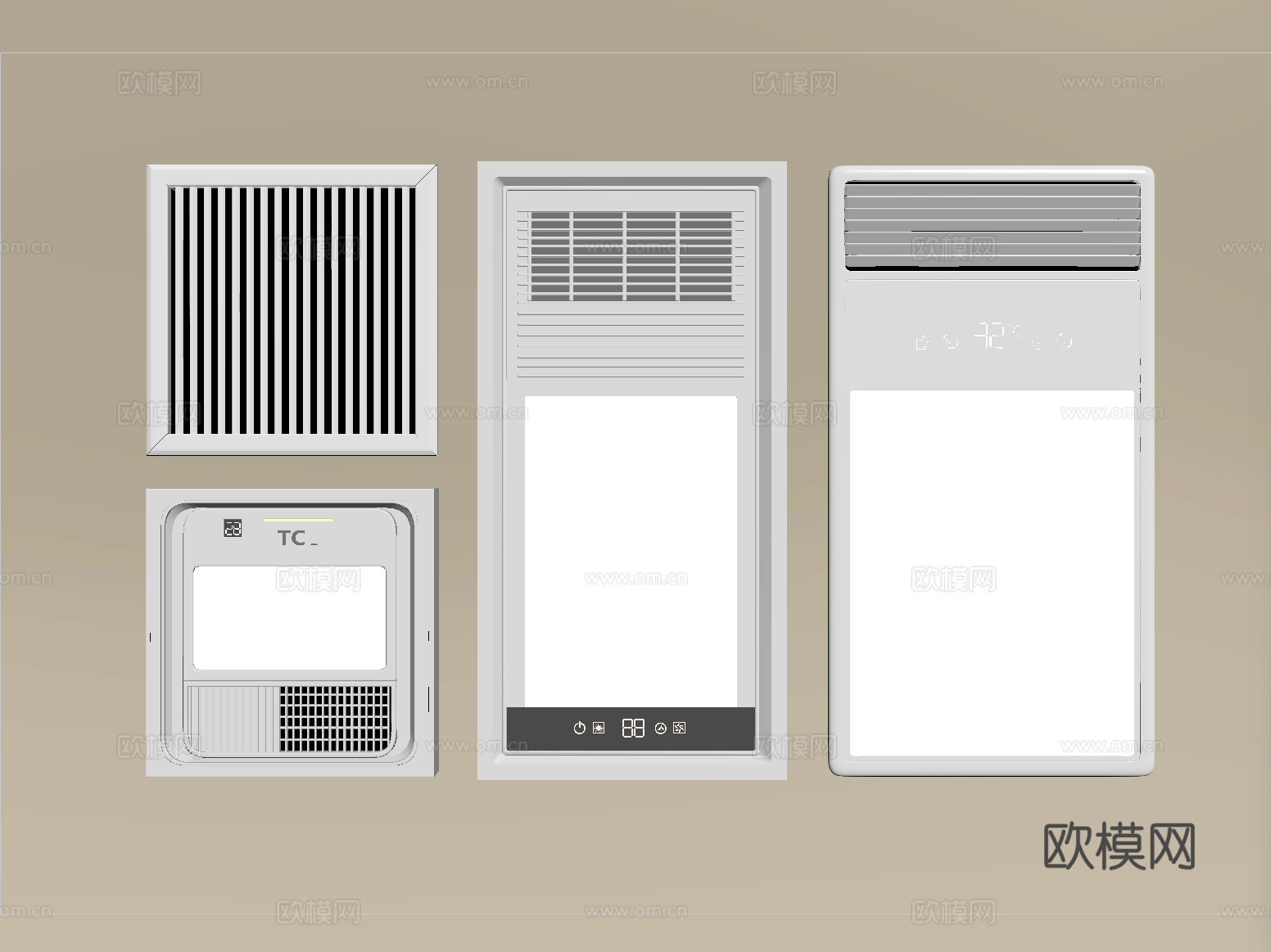现代浴霸 取暖器 集成浴霸su模型