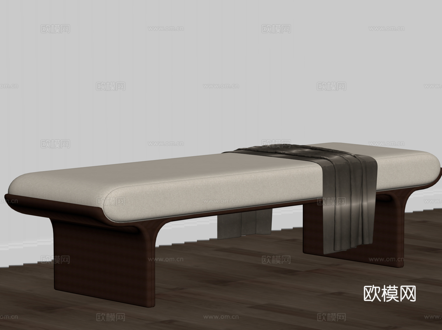 现代意式床尾凳 换鞋凳 长条凳su模型