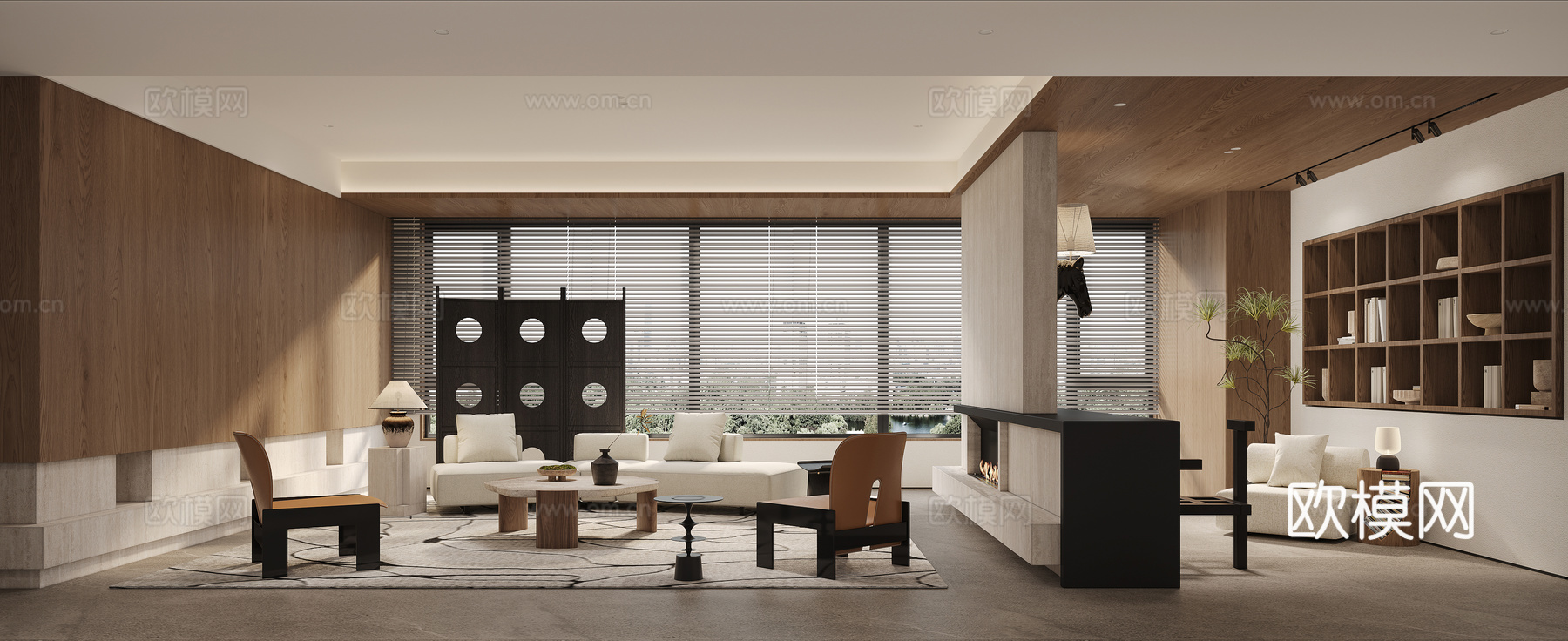 现代客餐厅3d模型下载（渲染图4）